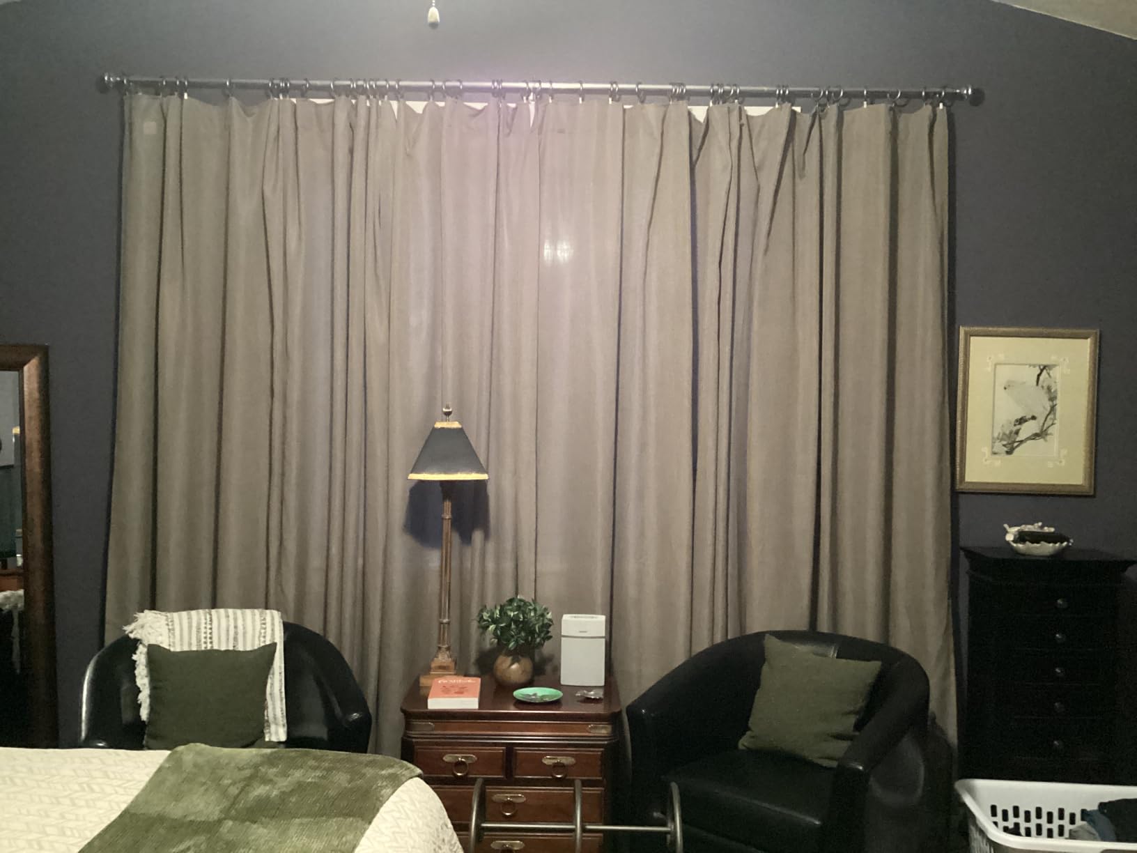 Sage Green Curtains 96 Inches Long for Living Room 2 Panels Back Tab Loop Pocket Linen Draperies Semi Privacy Sheer Light Weight Pale Green Curtains for Bedroom Office Bay Neutral Boho Farmhouse 8 FT customer photo 1