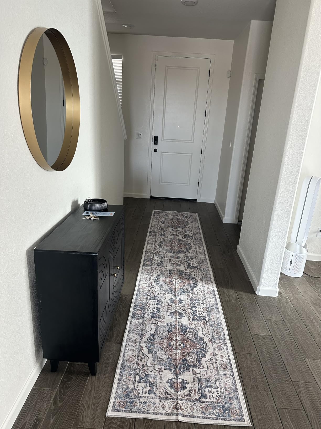 Hallway Washable Runner Rug - 2'6x14 Kitchen Rugs Entryway Rug Runner Vintage Soft Floor Mat Non Slip Indoor Farmhouse Carpet for Bathroom Living Room Bedroom (2'6''x14', Beige) customer photo 1