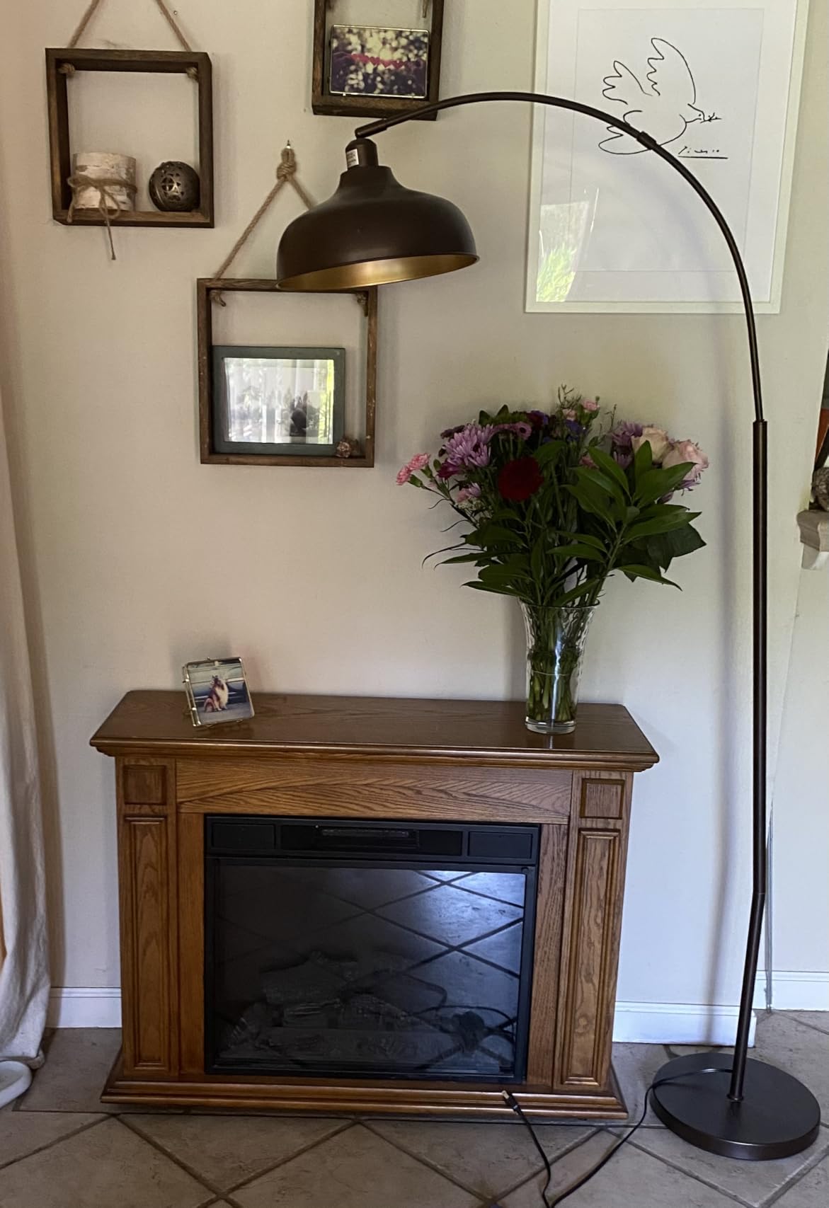 Arch Floor Lamps with Remote, Dimmable Floor Lamp 70” Black Tall Lamp customer photo 2