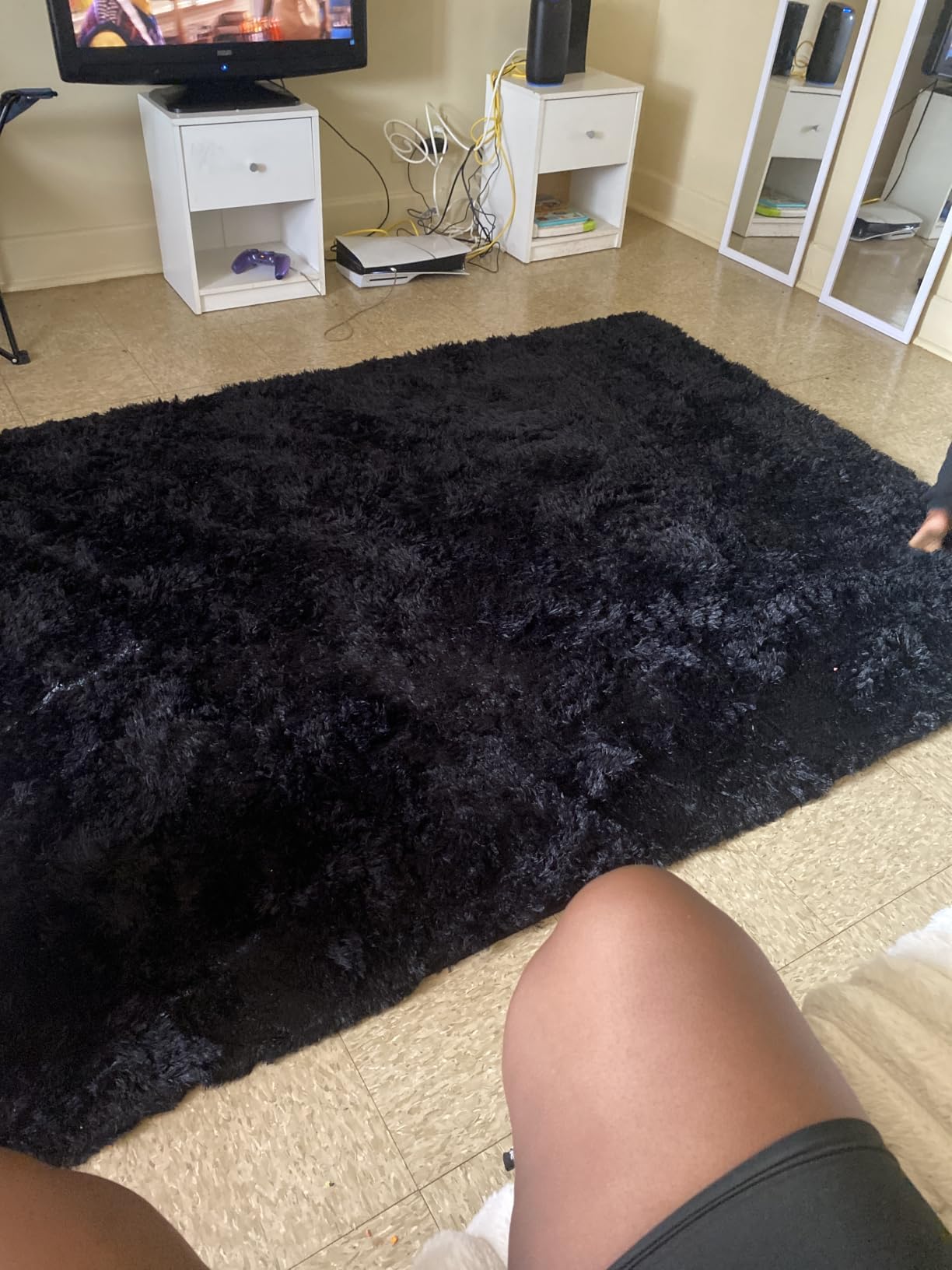 Noahas 2x6 Black Fluffy Soft Runner Rug Non-Slip for Bedroom Dorm Hallway customer photo 2