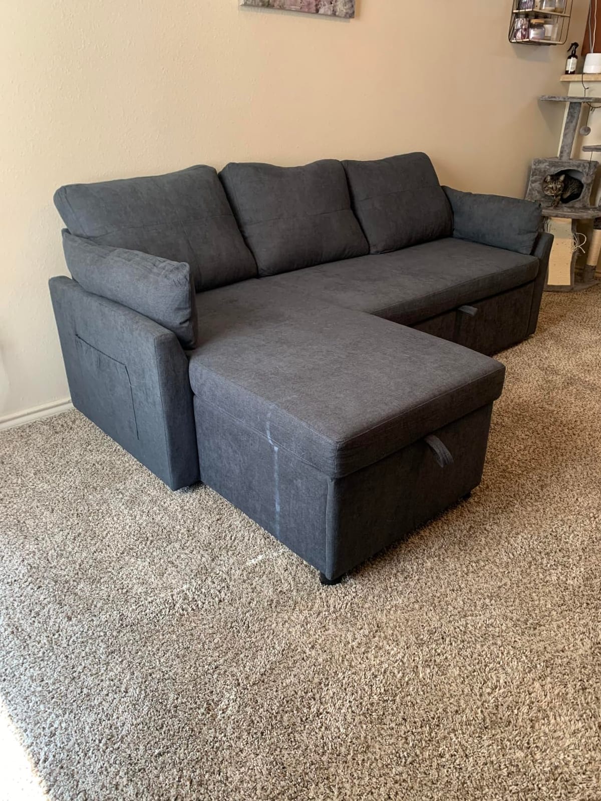 VanAcc Sofa Bed, Sleeper Sofa with Storage, Convertible Sofa,Pull Out Couch customer photo 1