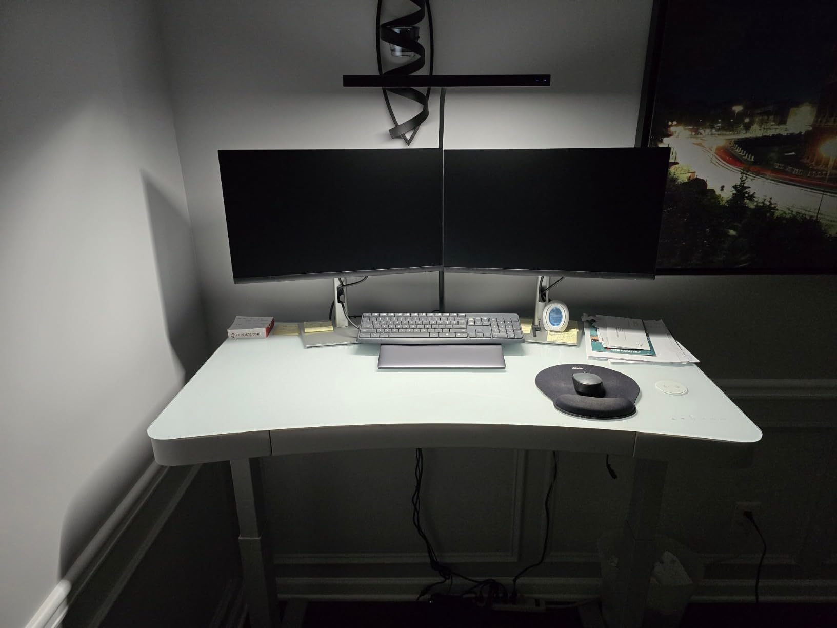 SUPERDANNY LED Desk Lamp for Office Home, Eye-Caring Desk Light with Adjustable Gooseneck, 12W Touch Control Dimmable Brightness, Architect Clamp Lamp with USB Adapter for Reading Study Workbench customer photo 2