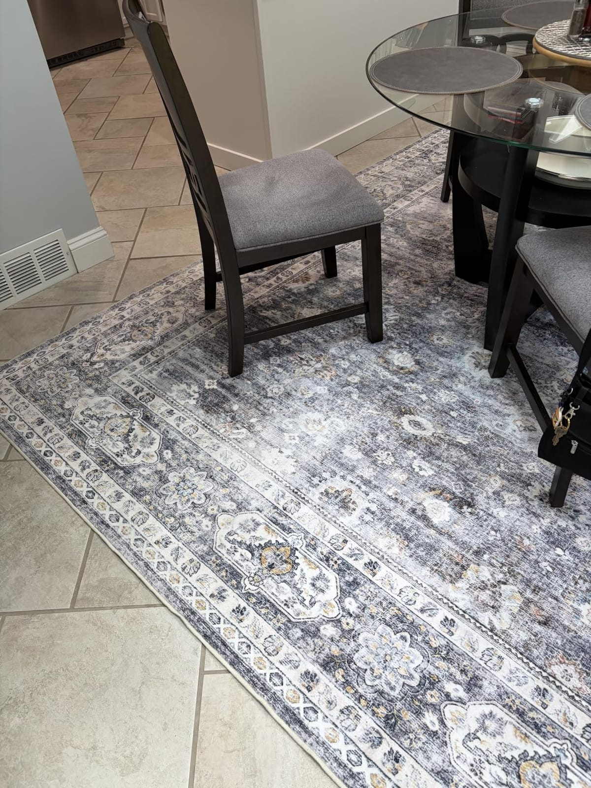 Rugcomf Large Living Room Rug 8x10 Washable Non Slip Vintage, Grey customer photo 1