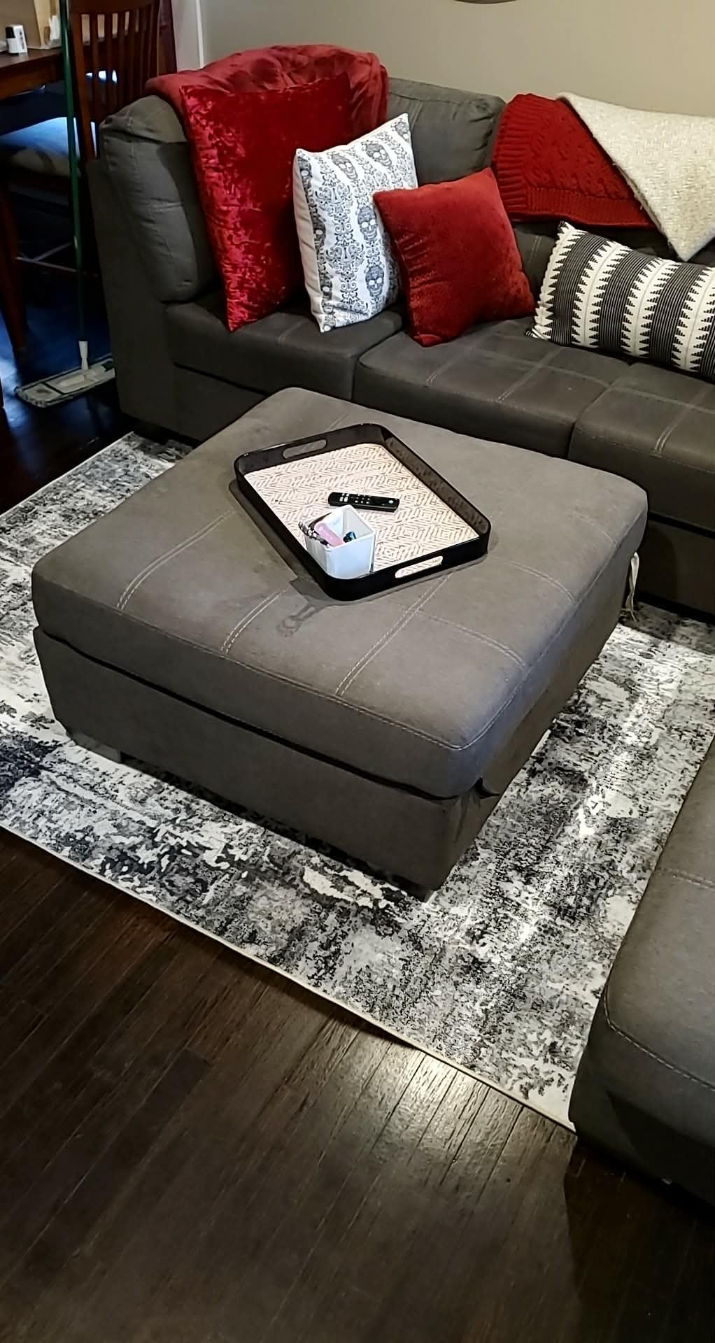Rugcomf Large Living Room Rug 8x10 Washable Non Slip Vintage, Grey customer photo 2