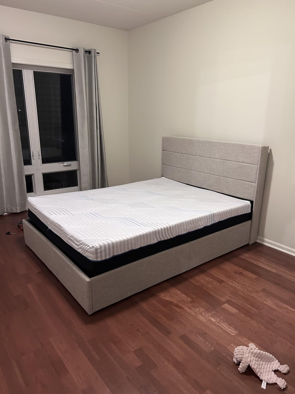 Allewie Queen Size Lift Up Hydraulic Storage Bed Frame Light Beige | Modern Wingback Headboard, Hydraulic Support Storage, No Box Spring Needed customer photo 2
