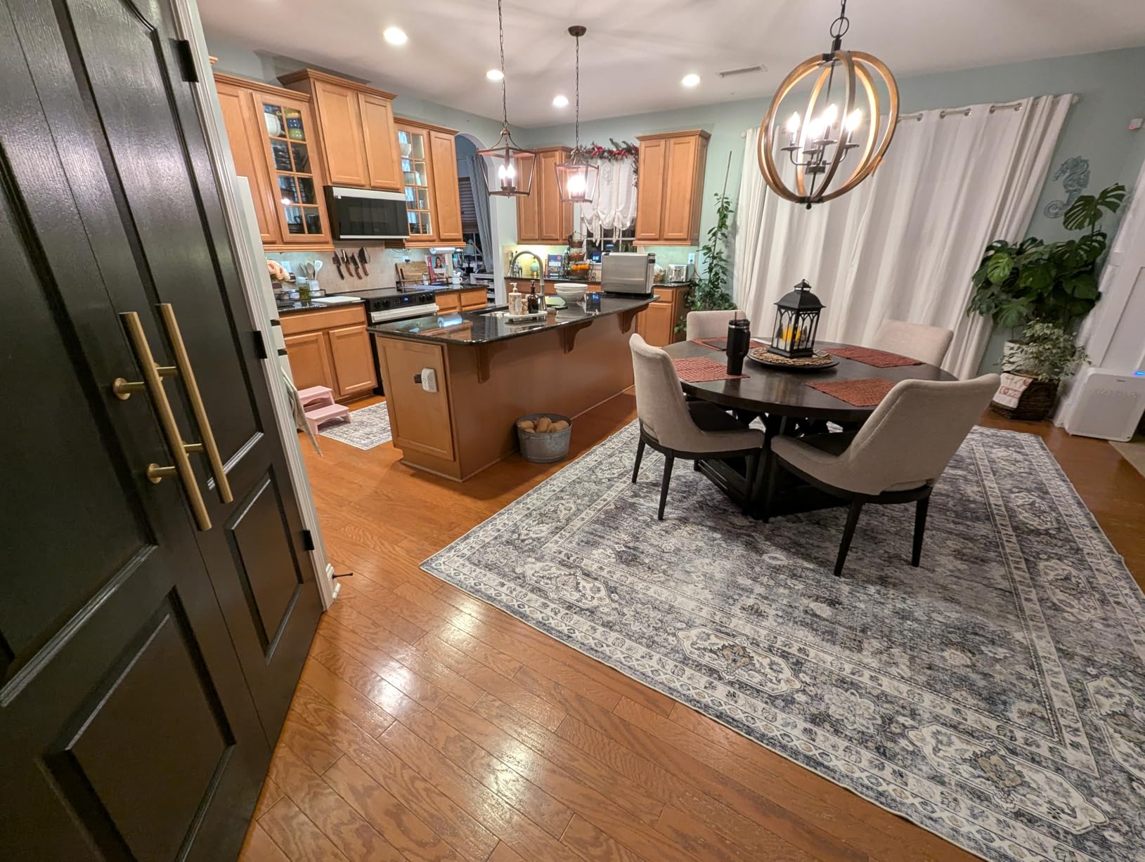 Runner Rug Hallway Runner Rug Washable Kitchen Runner Rugs with Rubber Backing 2'6''x8' 100% Polyester Vintage Rug for Entryway Indoor, Kitchen, Laundry, Bedroom (Grey and Brown) customer photo 1