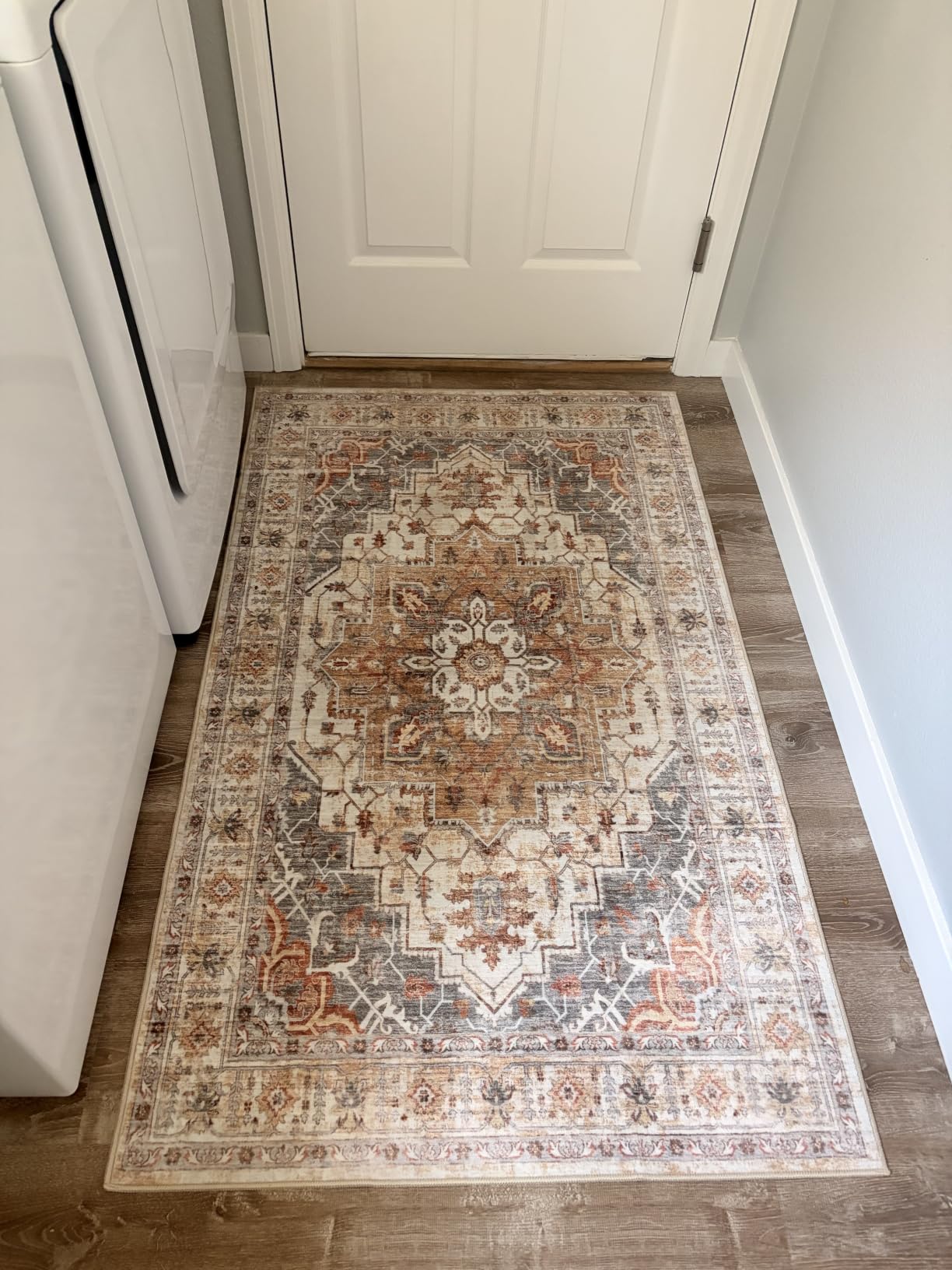Madane Hallway Runner Rug 2x8 Washable Kitchen Rugs Non-Slip, Turmeric/Grey customer photo 2