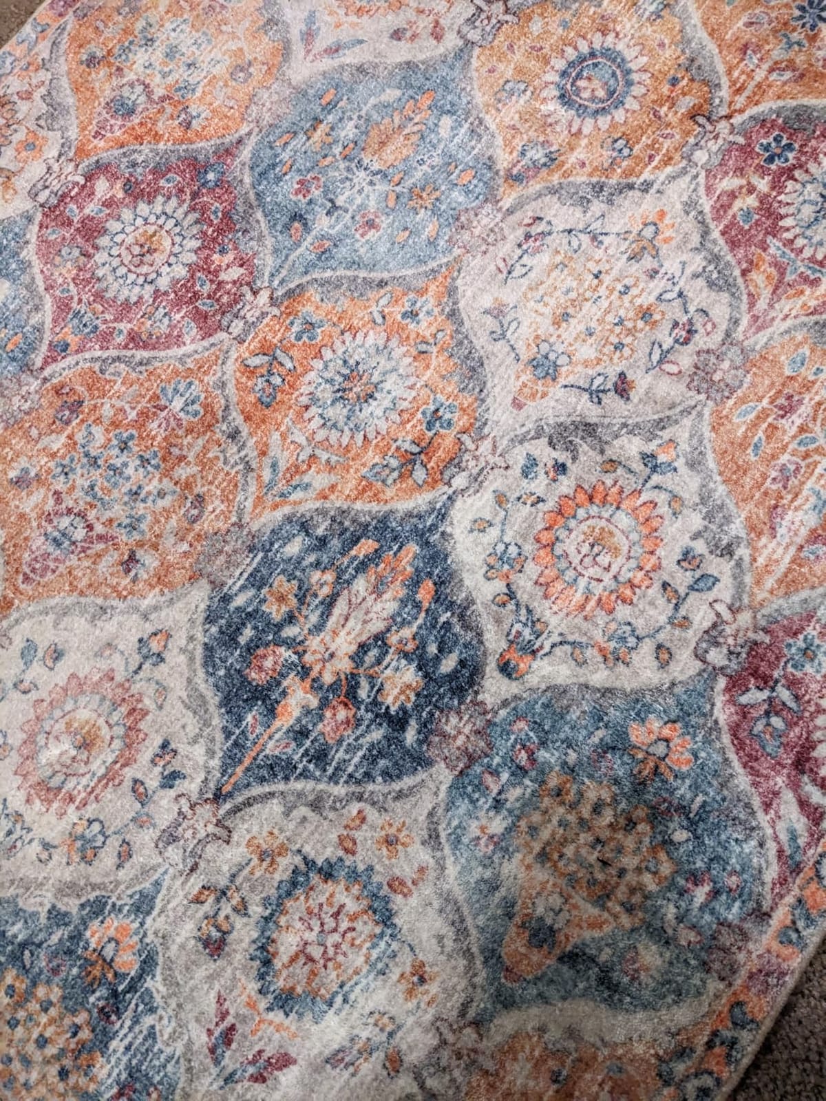 Lahome Moroccan Washable Area Rugs 8x10, 8x10 Rugs for Living Room Bedroom, Non Slip Low Pile Distressed Stain Resistant Rug for Kids Pets High Traffic Areas Elise, Burnt Orange customer photo 1