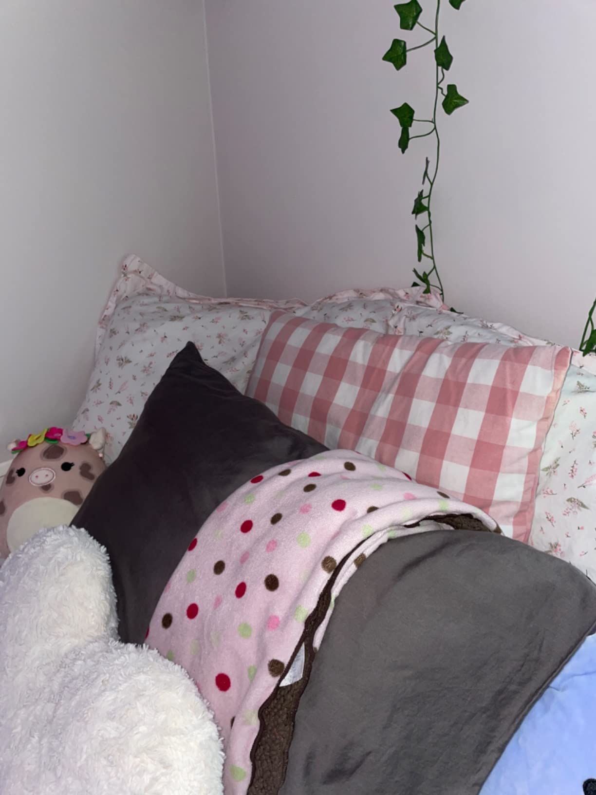 VClife Full Cotton Duvet Cover Sets Pink White Floral Bedding Sets, 3 Pieces Vintage Style Flower Branches Pattern Duvet Covers with Zipper Closure (1 Duvet Cover & 2 Pillow Covers) customer photo 2