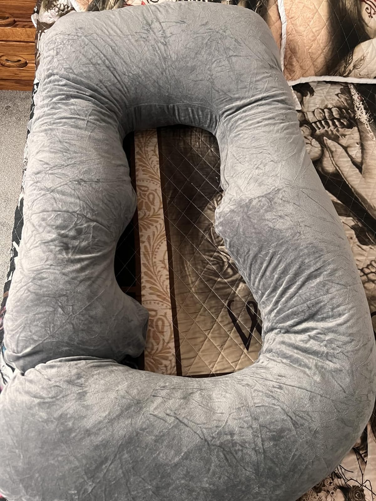 MOON PINE Pregnancy Pillow, U Shaped Full Body Pillow for Maternity Support, Sleeping Pillow with Cover for Pregnant Women (Dark Grey) customer photo 2