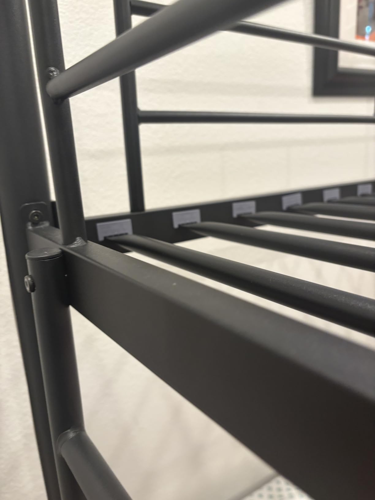VECELO Metal Bunk Bed Twin Over Twin, Industrial Bunkbeds with Ladder and Full-Length Guardrail, Noise Free, No Boxing Spring Needed, Black customer photo 2