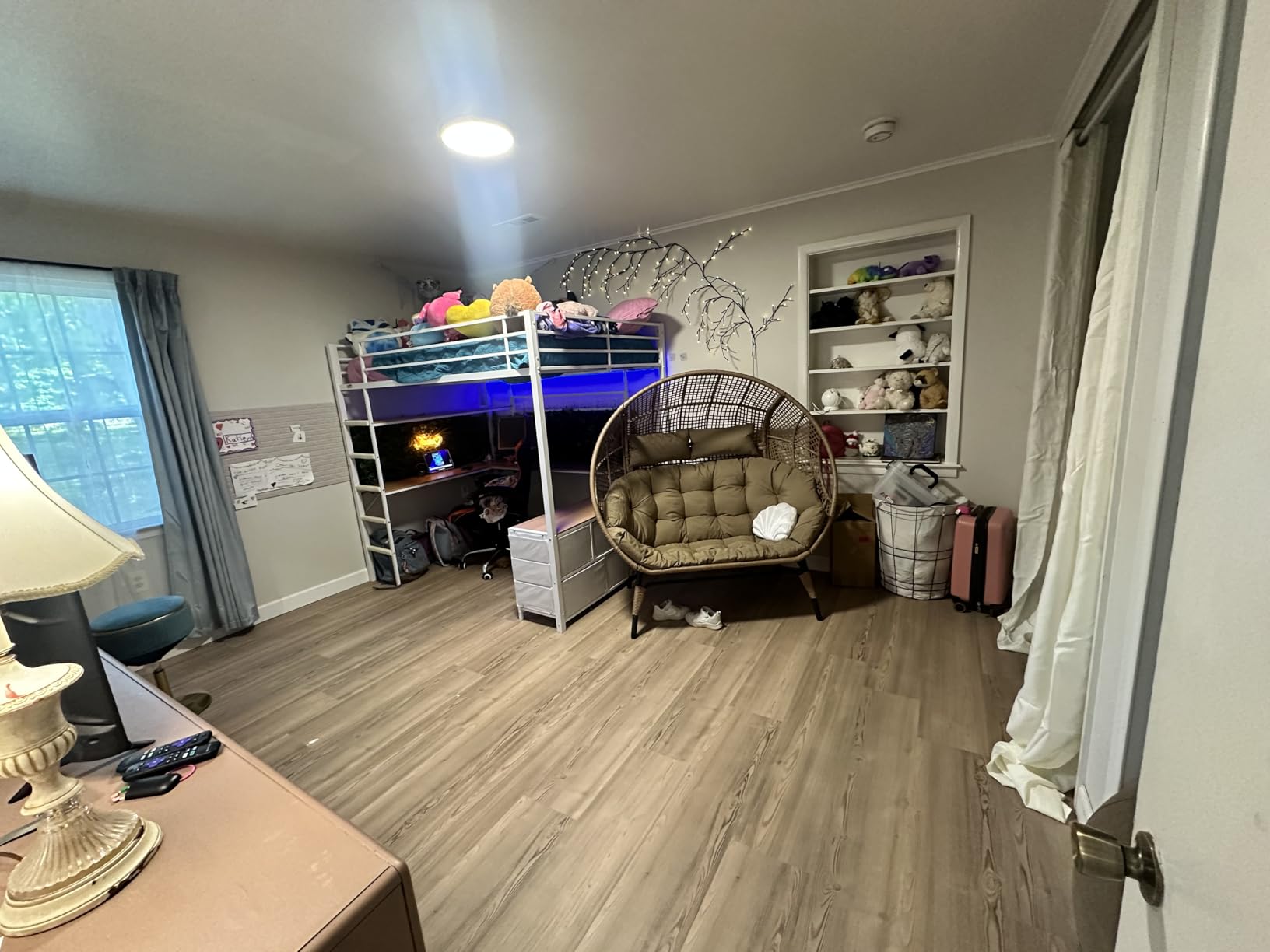Twin Loft Bed with Desk, 3 Storage Drawers & Open Shelves, Charging Station customer photo 1