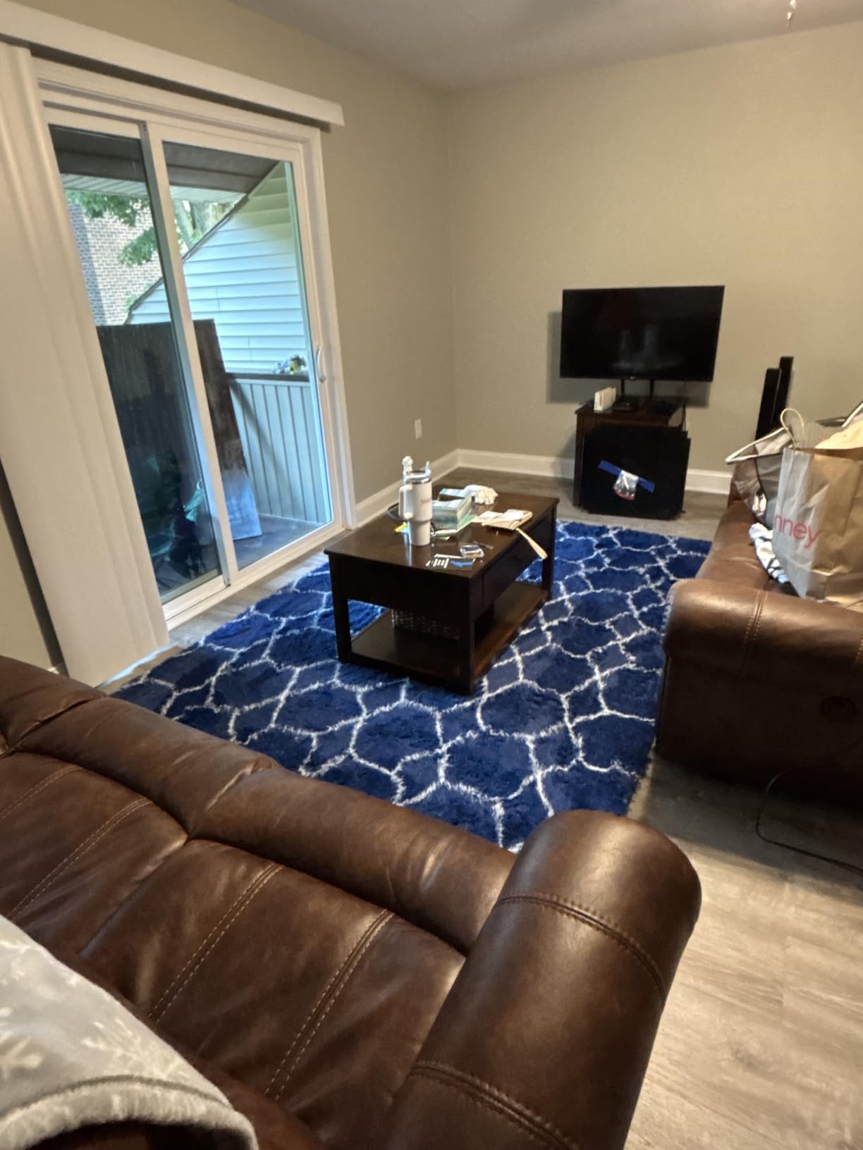 Area Rugs for Bedroom Living Room, 4x6 Fluffy Grey and Black Geometric Rug customer photo 1