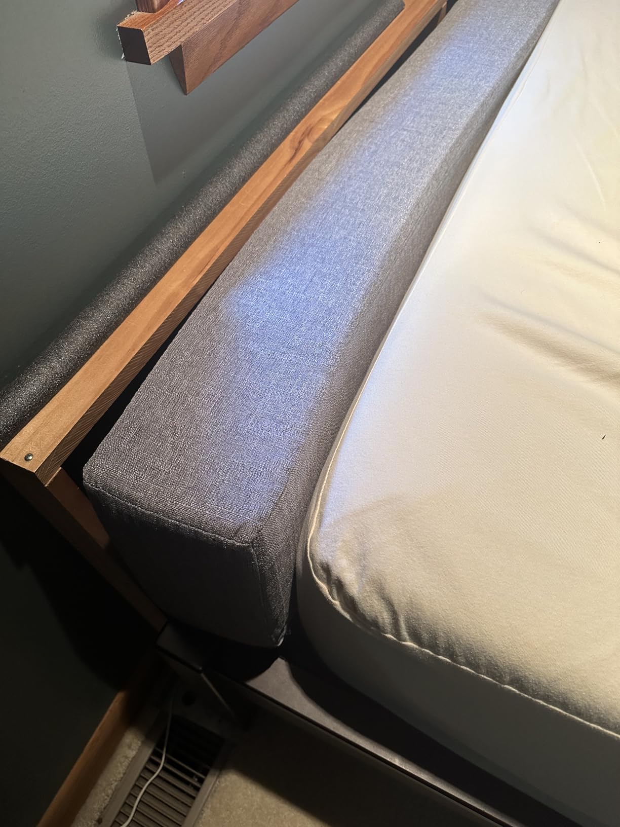 Mattress Extender for Twin/Twin XL/Queen/King Bed, Bed Gap/Space/Crack Filler Between Headboard and Mattress or Wall, High-Density Foam with Removable Cover(Beige-LxWxH-60 * 2 * 10in) customer photo 2