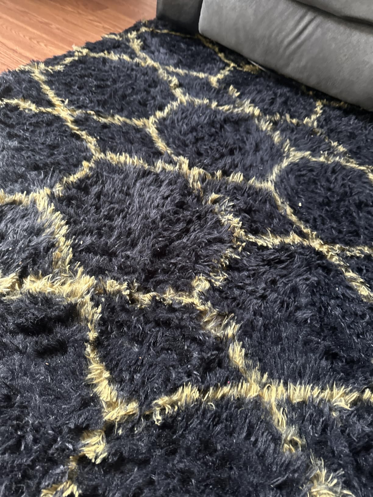 8x10 Fluffy Area Rugs for Living Room,Black Large Shag Area Rug for Bedroom customer photo 1