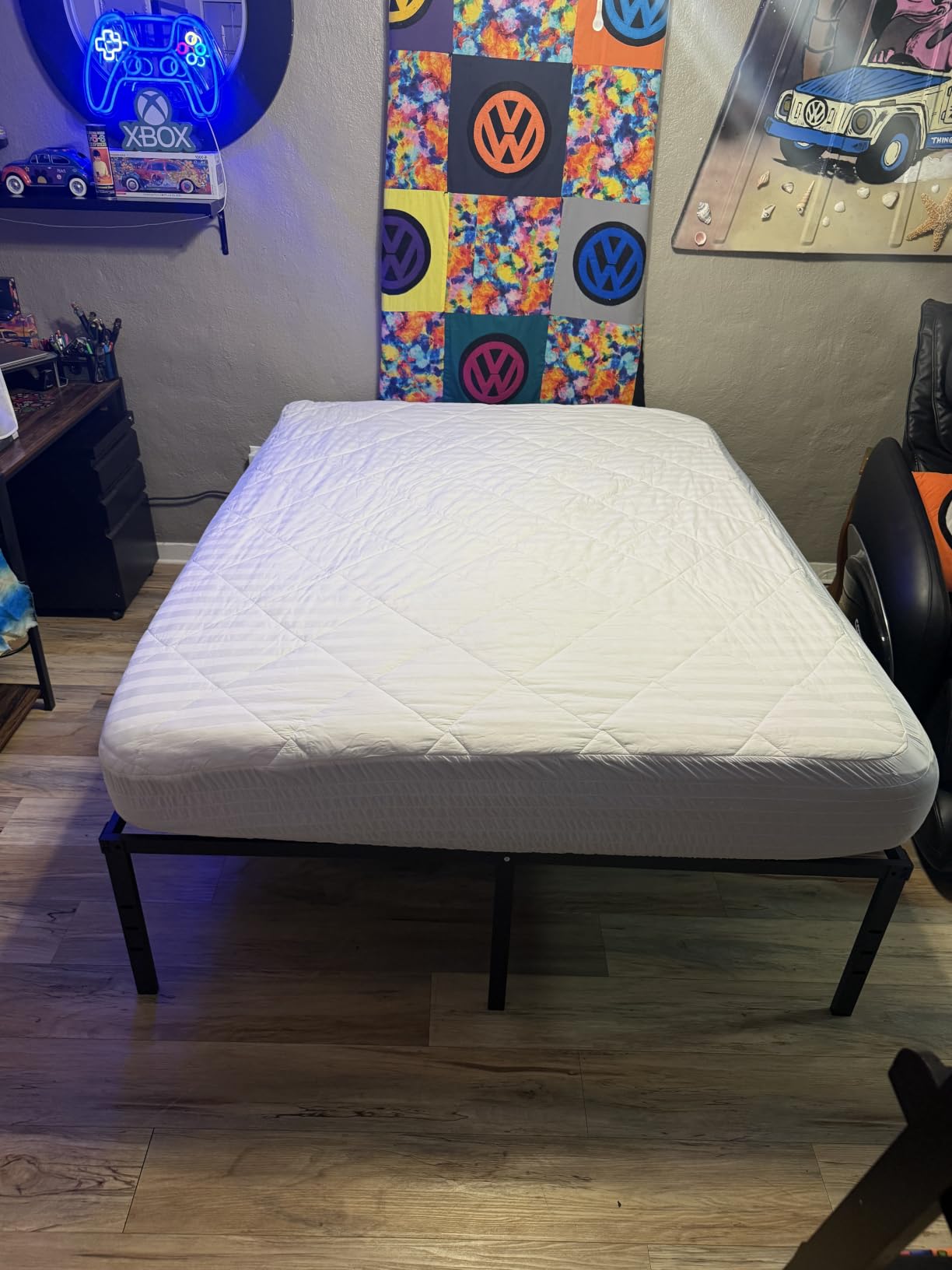 HLIPHA Metal Platform Bed Frame 14 Inch Tall,No Box Spring Needed,Full Size Bed with Heavy Duty Strong Support Slats,Easy to Assemble,Black customer photo 2