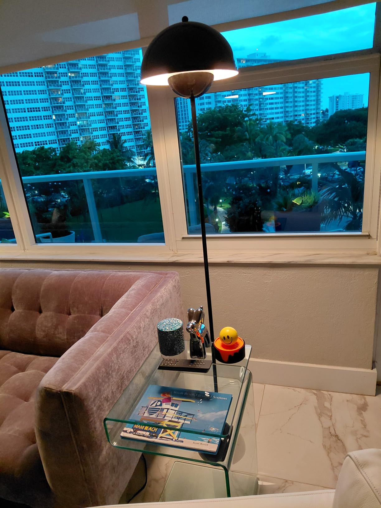 Mid-Century Modern Metal Bud Floor Lamp for Home and Office, Rust Red customer photo 2