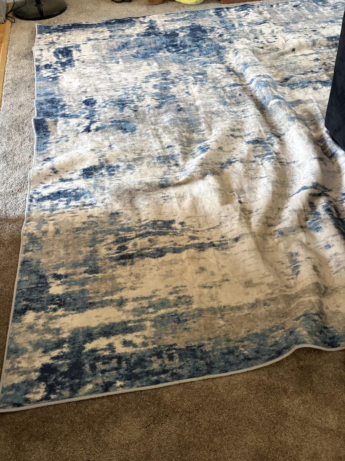 RELEANY Washable 5'x7' Abstract Area Rug for Living Room Blue Gray customer photo 2