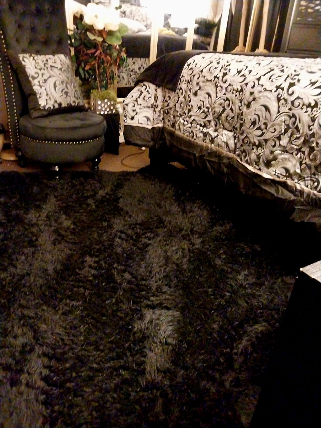 Fluffy Area Rug for Bedroom 5x7 Grey - Soft Shag Dorm Decor Carpet customer photo 2