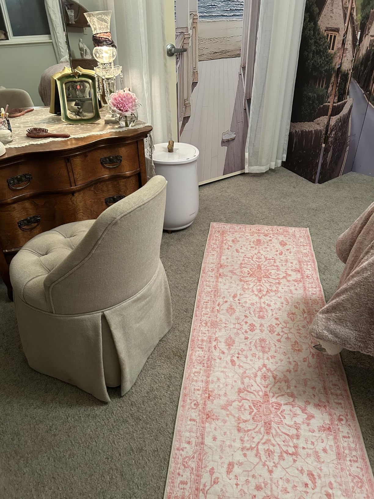 RELEANY Washable Area Rug, 5'x7', Brick/Brown/Green customer photo 1