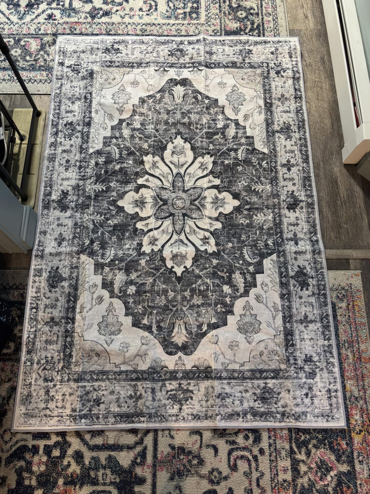 RELEANY Washable Area Rug, 3'x5', Brick/Brown/Green customer photo 1