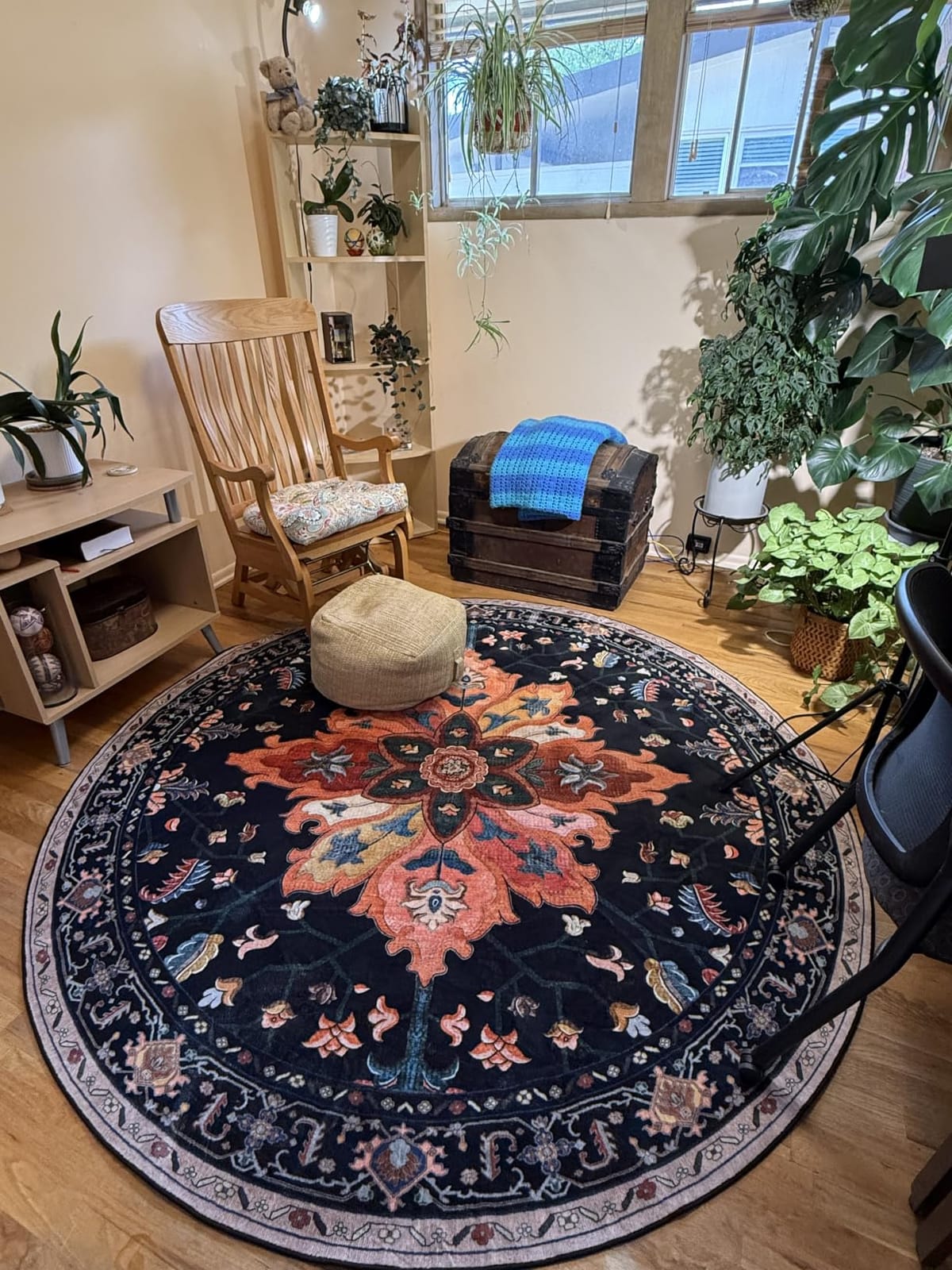 RELEANY Washable Area Rug, 8'x10', Brick/Brown/Green customer photo 1