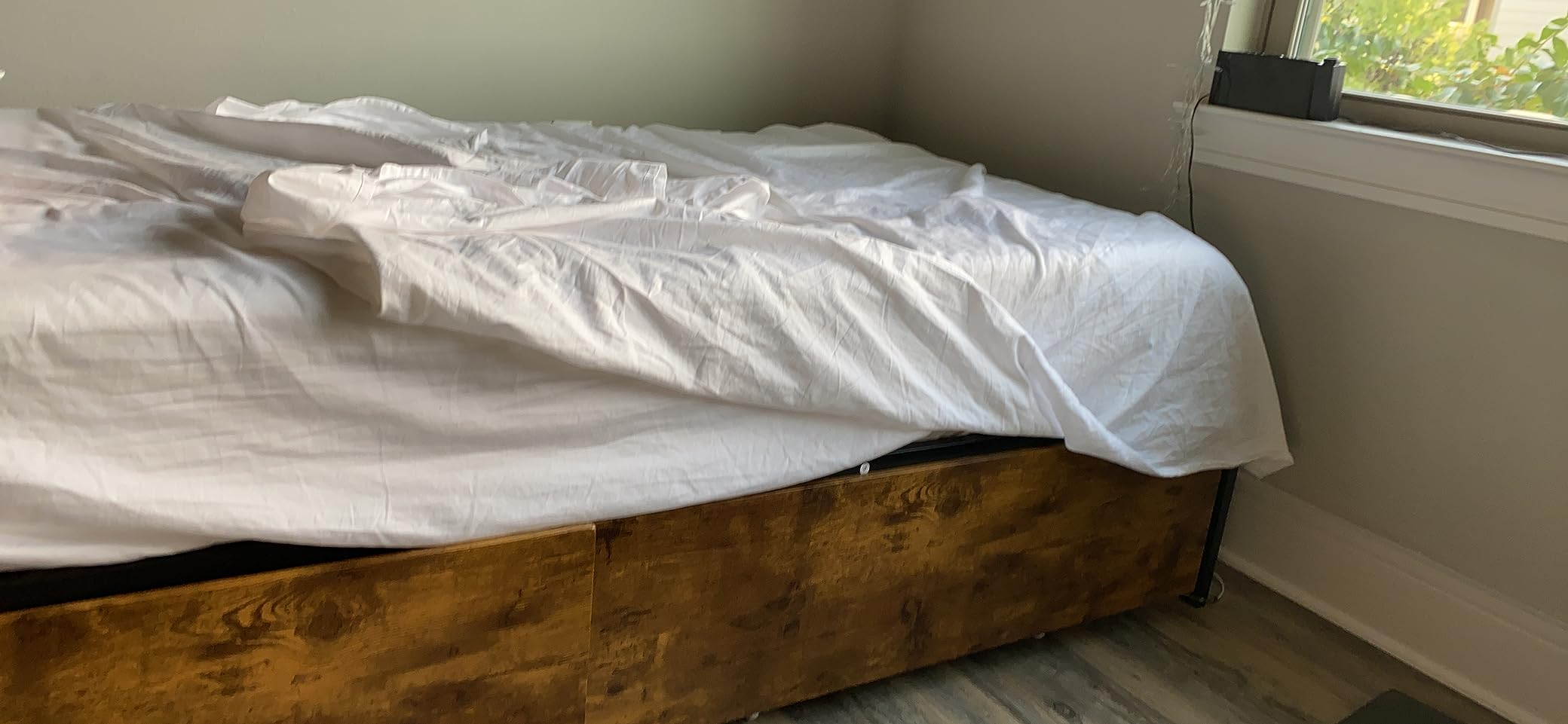 GAZHOME Twin Bed Frame with 2 XL Storage Drawers, Metal Platform Bed Frame with Footboard, 9 Strong Metal Slat Support/No Box Spring Needed/Easy Assembly/Space Saving,Black customer photo 2