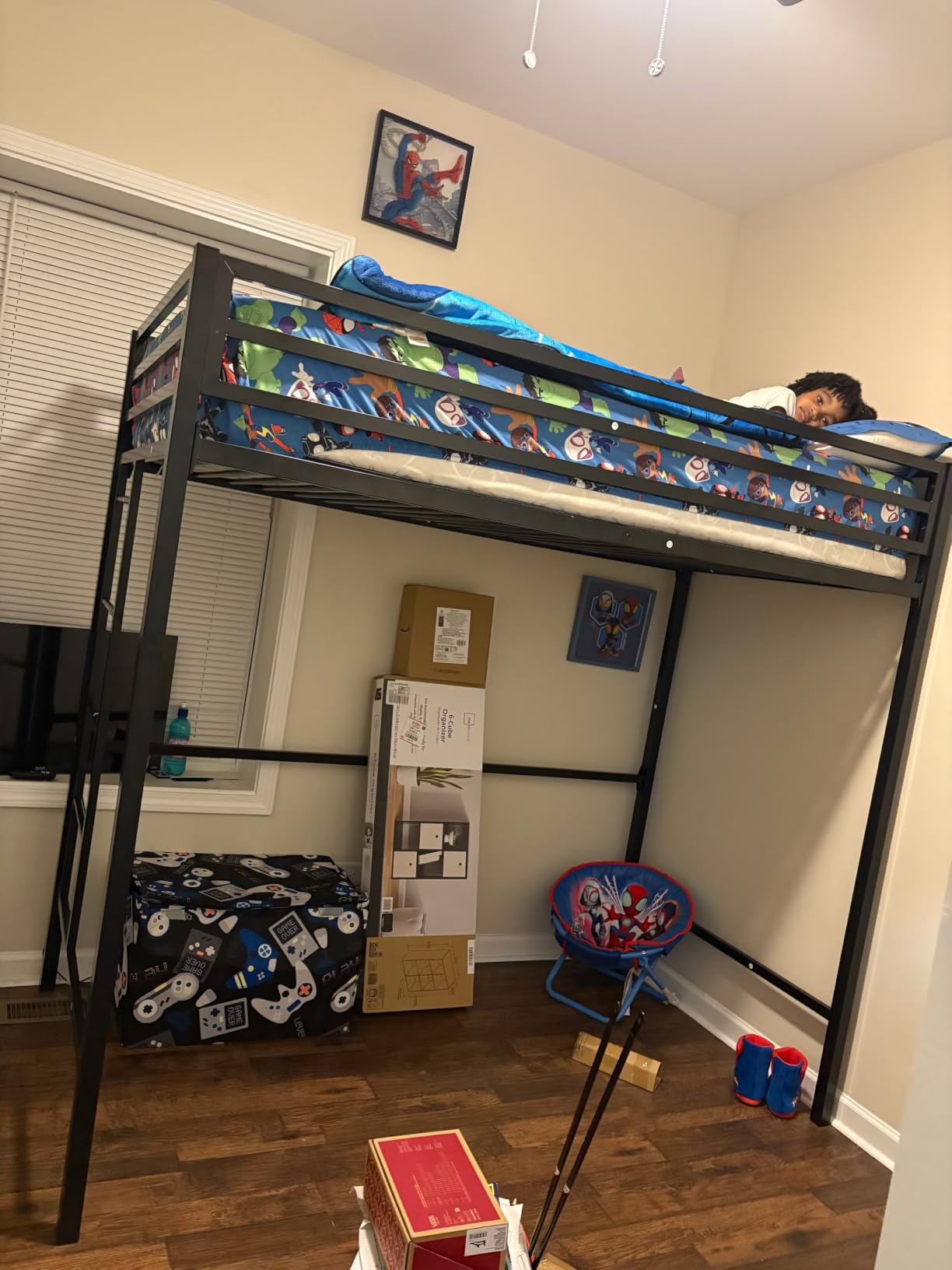 SHA CERLIN Loft Bed Twin Size with Ladder and Guardrail,White | Heavy Duty Metal Slats Support,No Box Spring Needed,Small Space Saving Furniture for Bedroom Dorm customer photo 1