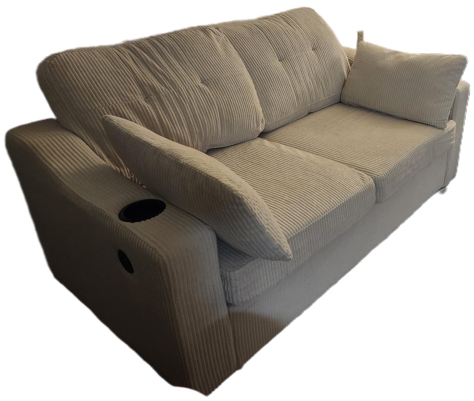 Full Size Pull Out Sleeper Sofa Bed, Pullout Loveseat Couch Bed, Beige customer photo 1