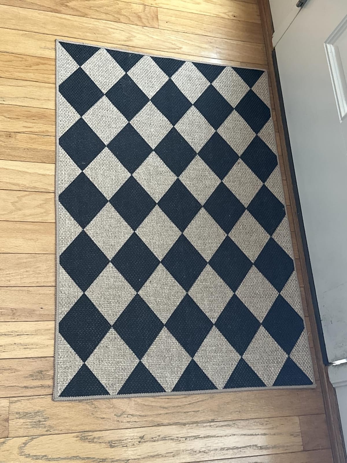 Lahome Checkered Easy Jute 5x7 Area Rugs, Washable Outdoor Patio Rug for Living Room Diamond Indoor Outdoor Carpet, Farmhouse Geometric Non Slip Black Carpet for Backyard Dining Room customer photo 2