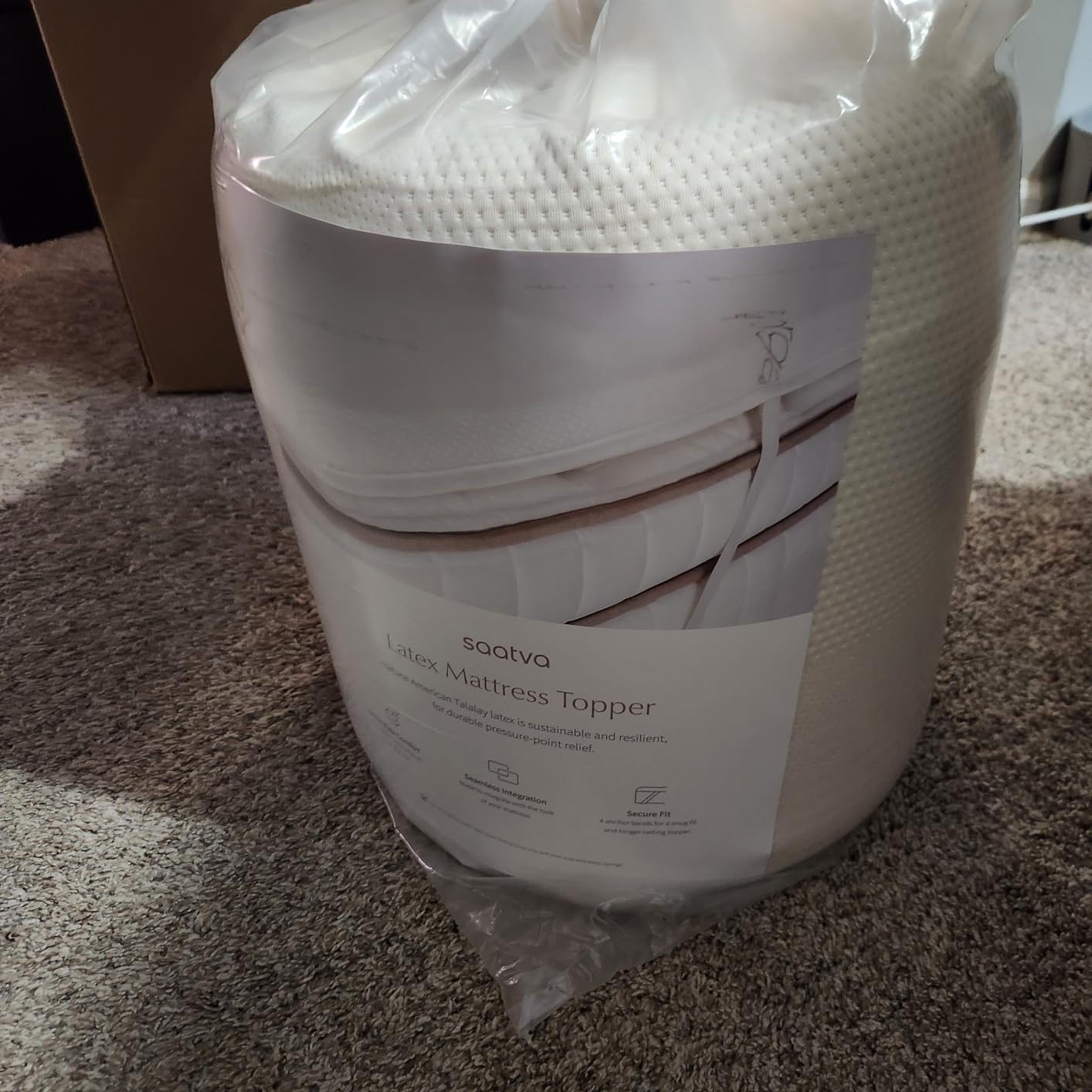 Saatva Natural Latex Premium Mattress Topper, 1.5