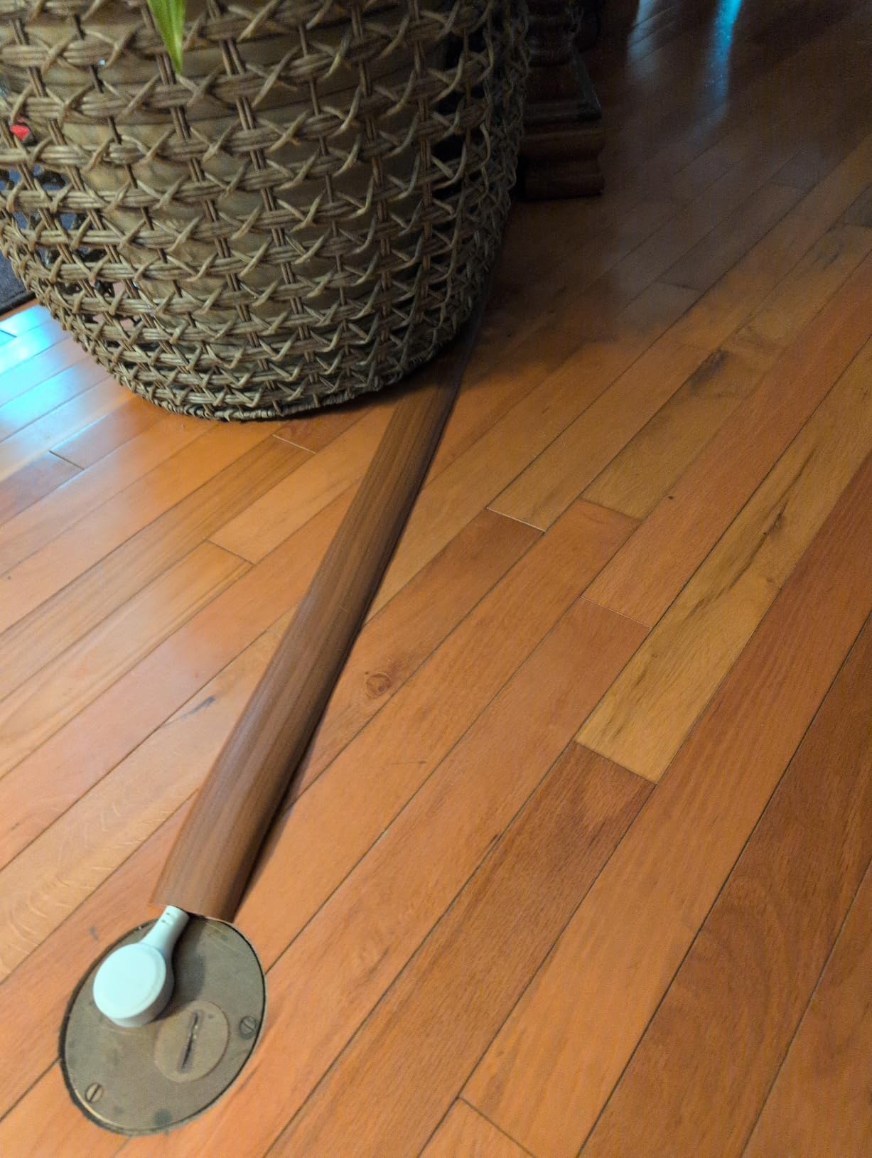 Floor Cord Cover 4FT, Walnut Wood Cord Hider Floor, Soft PVC Cord Protector Floor, Hide Extension Floor Wire Covers for Cords, Organizer Wires Floor Cable Cover, Cable Cavity: 0.47