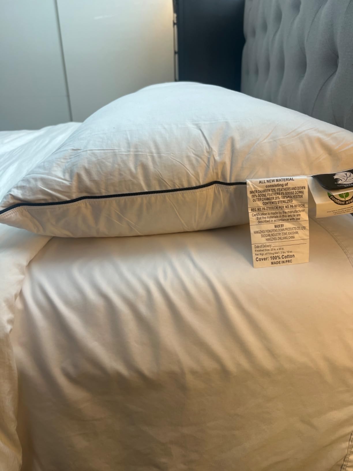 BPC Goose Feather Down King Size Pillows Set of 2, Medium Firm Bed Pillows customer photo 1