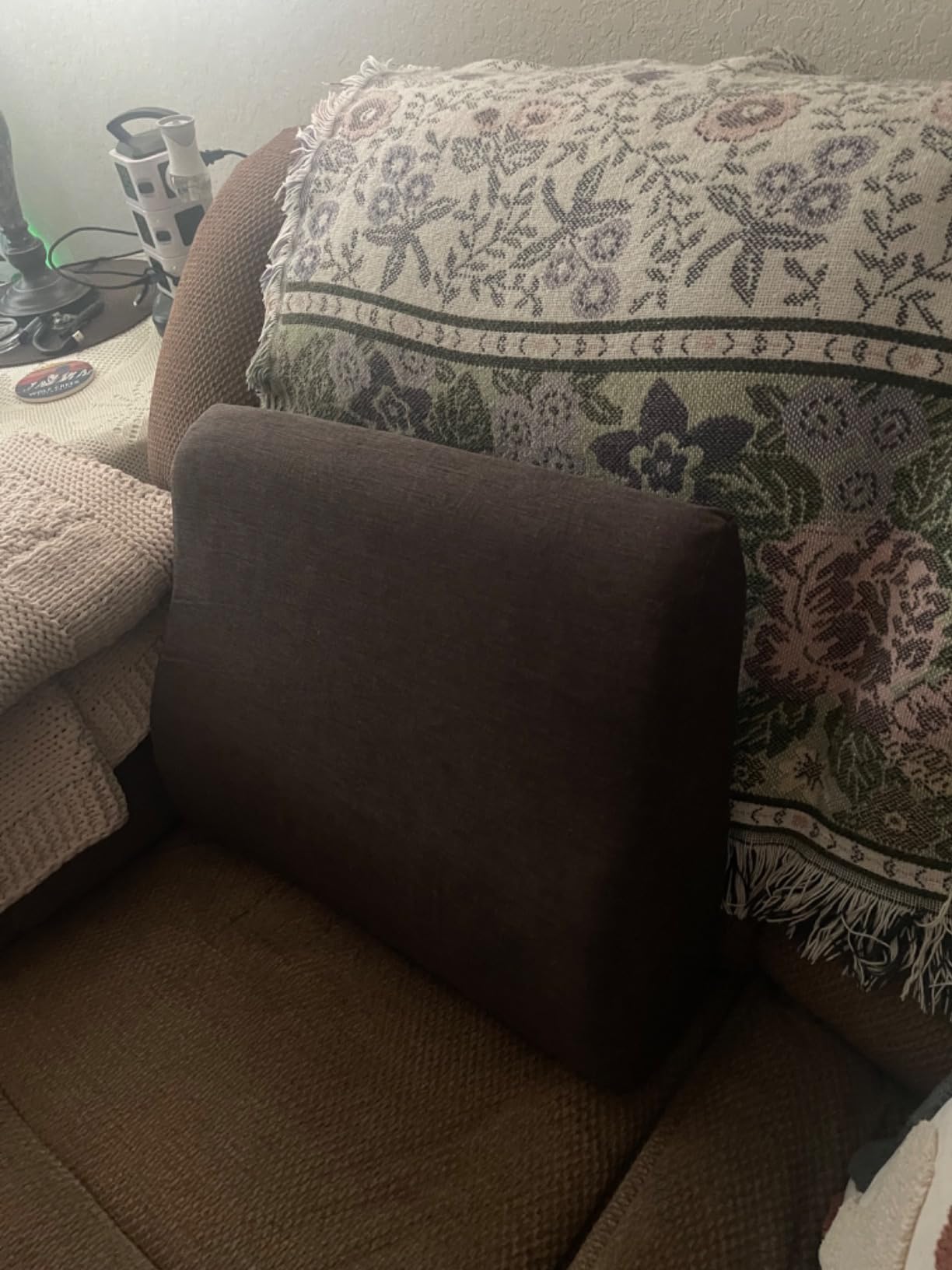 Back Support Pillow for Recliner Dual Layer Lumbar Support Pillow with Gel Memory Foam Ergonomic Orthopedic Couch Lumbar Cushions for Elderly Lower Back Pain Relief Washable Cover Brown customer photo 2