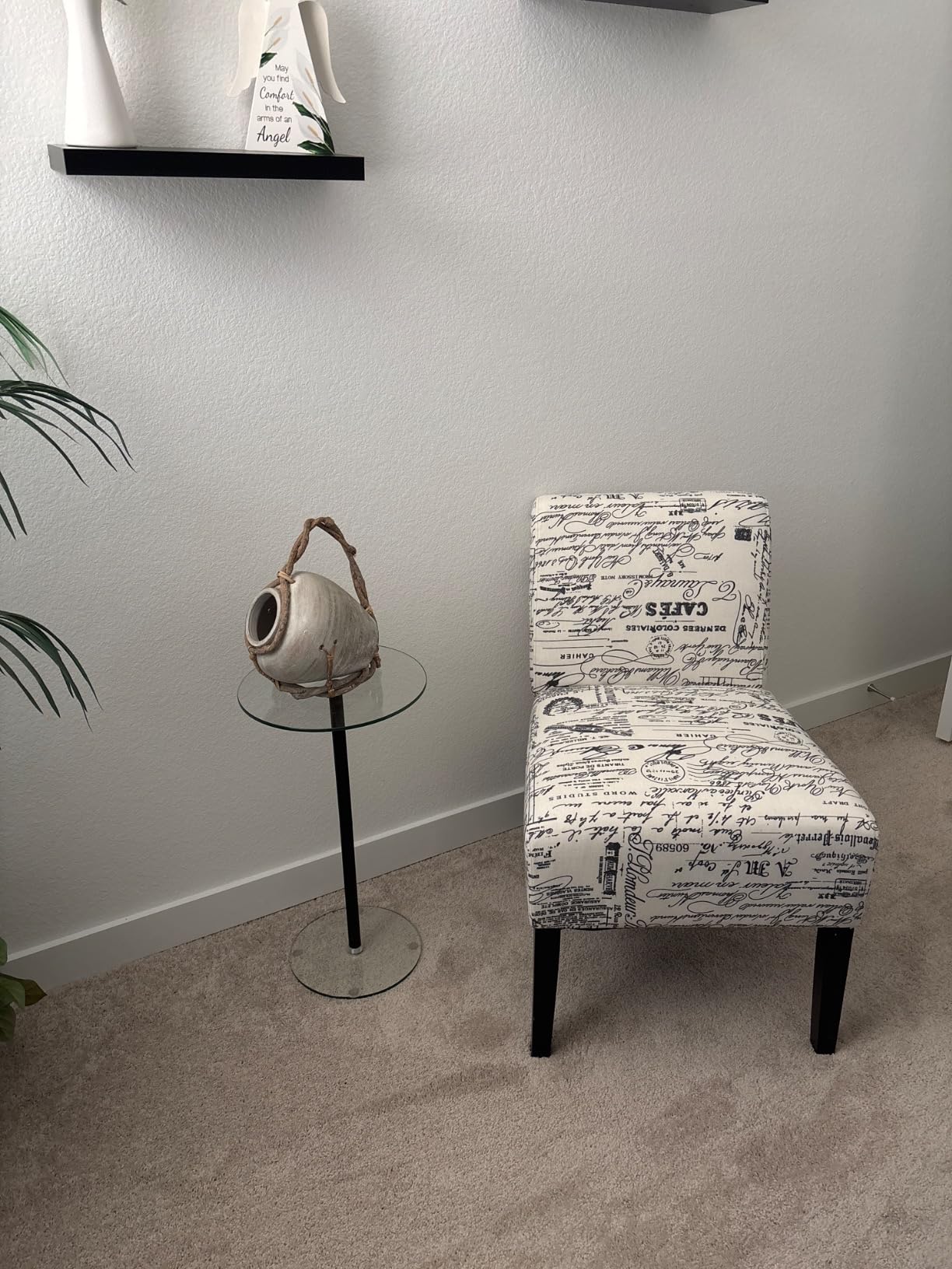 PayLessHere Modern Armless Accent Chairs - Solid Wood Legs, Slipper Chair for Living Room, Grey customer photo 1