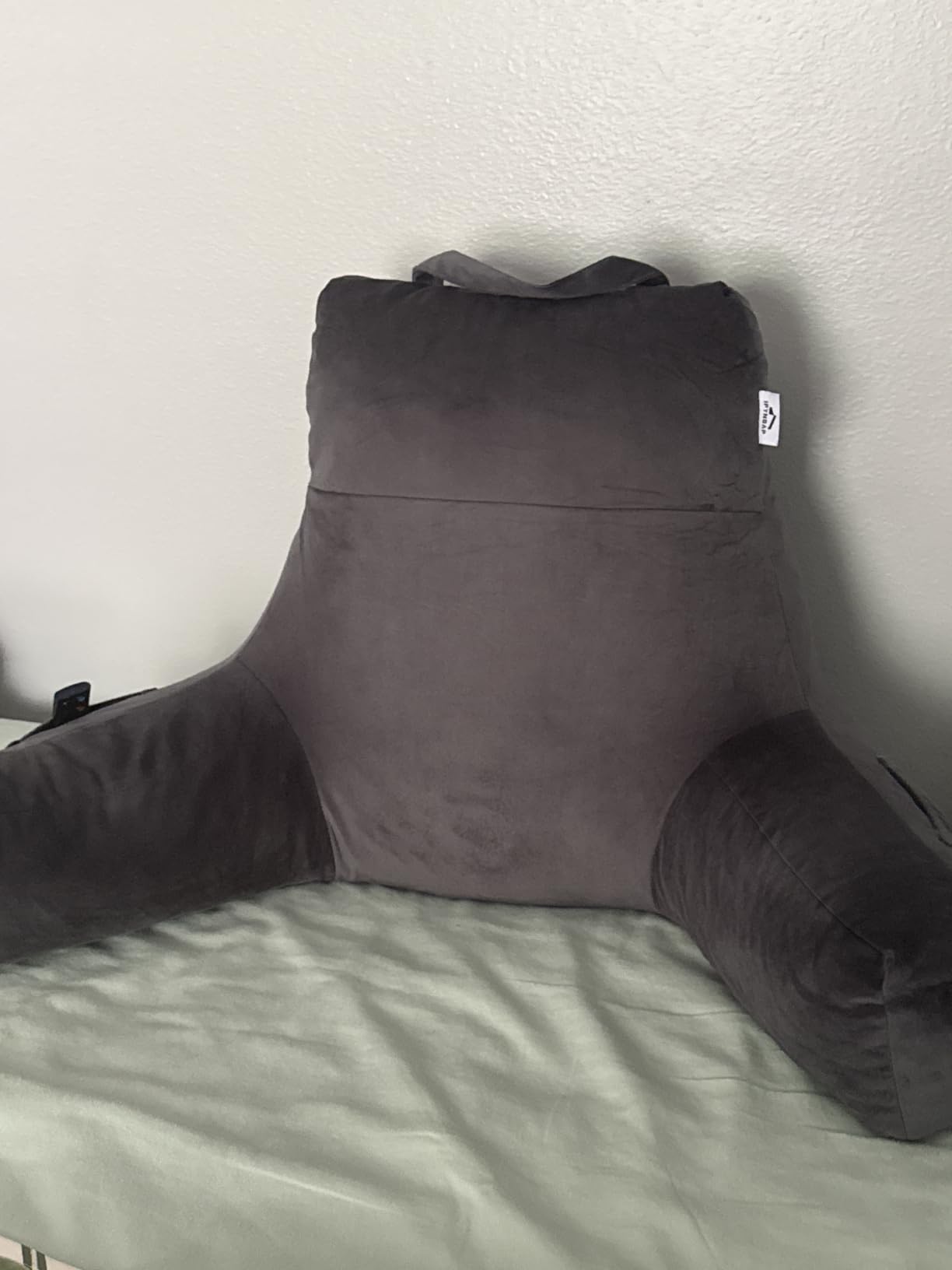 IPYNBAP Back Pillow for Bed Sitting up, Reading Pillow, 18 Inch, Grey customer photo 1