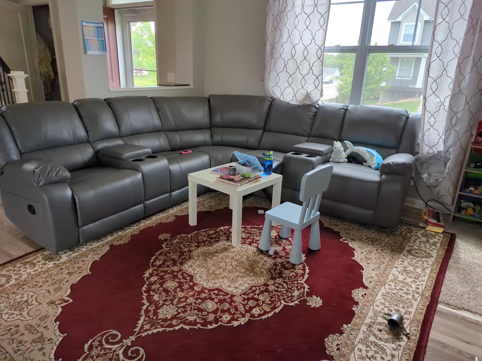 L-Shaped Manual Reclining Sectional Sofa for Living Room customer photo 1