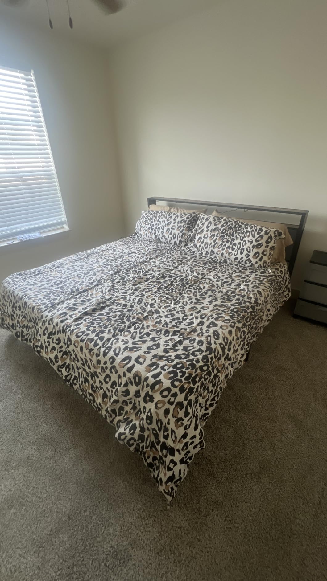 OLEVS Queen Size Bed Frame with Charging Station & LED Light, 2-Tier Storage Headboard & Footboard, Noise-Free Metal Platform Bed No Box Spring Needed, Easy Assembly customer photo 1