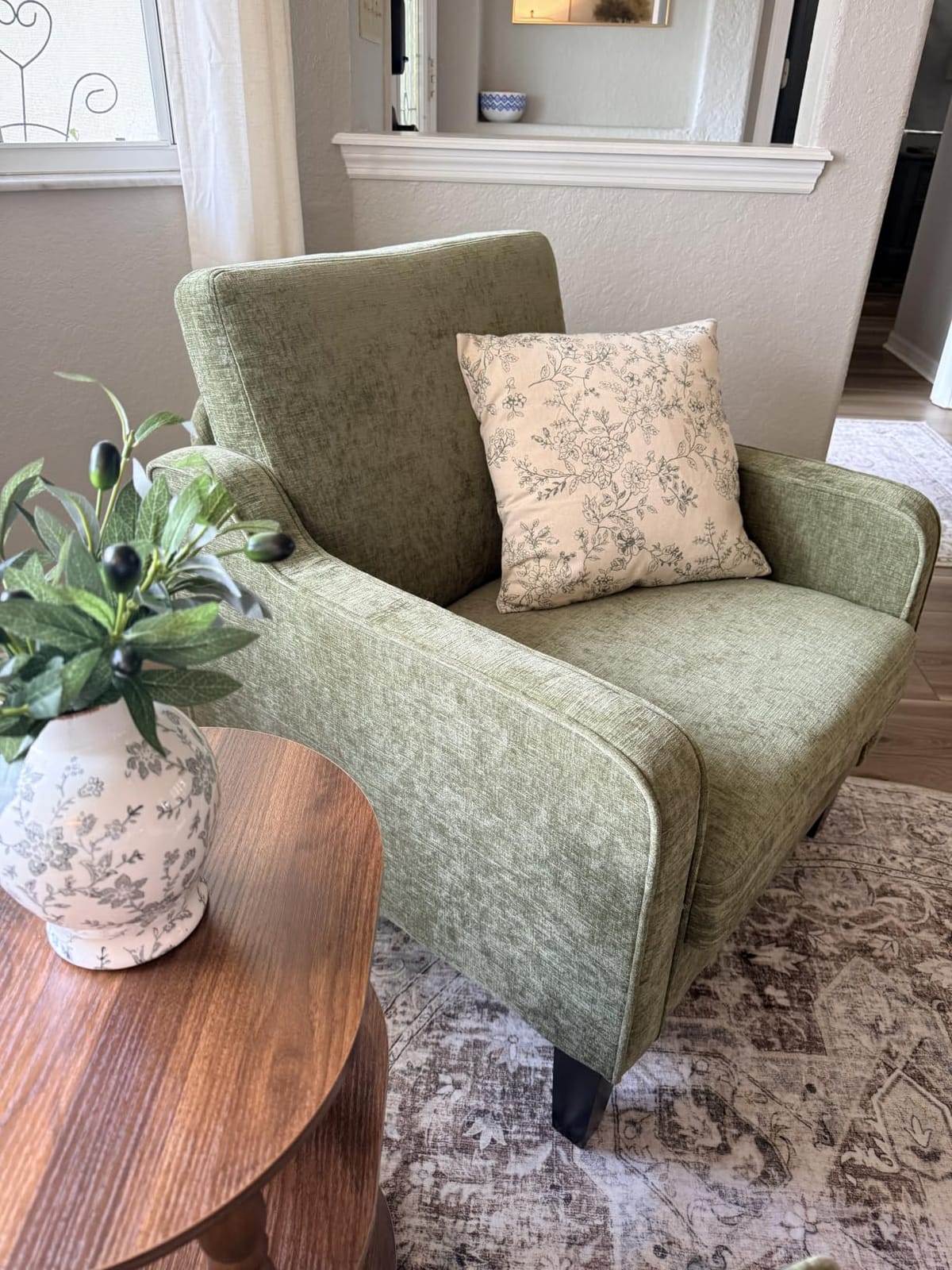 VINGLI Light Brown Accent Chair, Upholstered Armchair for Living Room customer photo 1