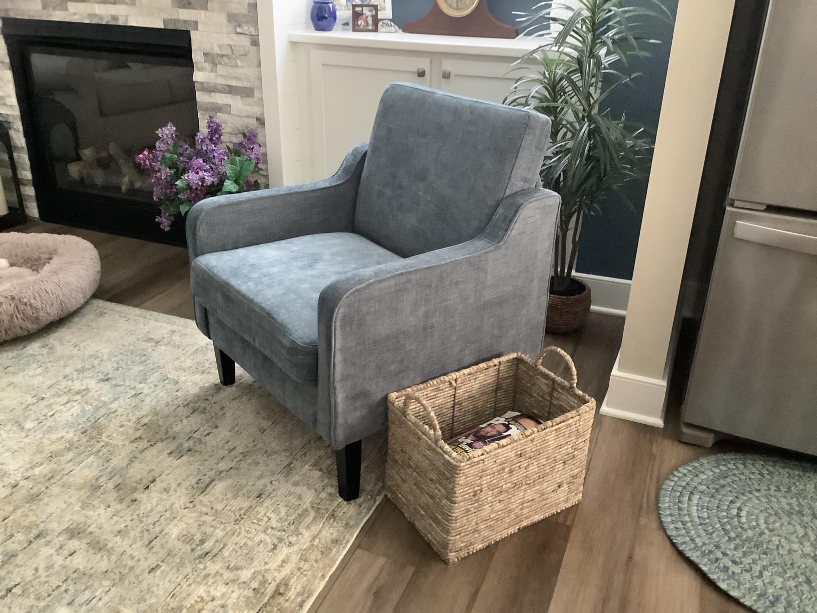VINGLI Light Brown Accent Chair, Upholstered Armchair for Living Room customer photo 2