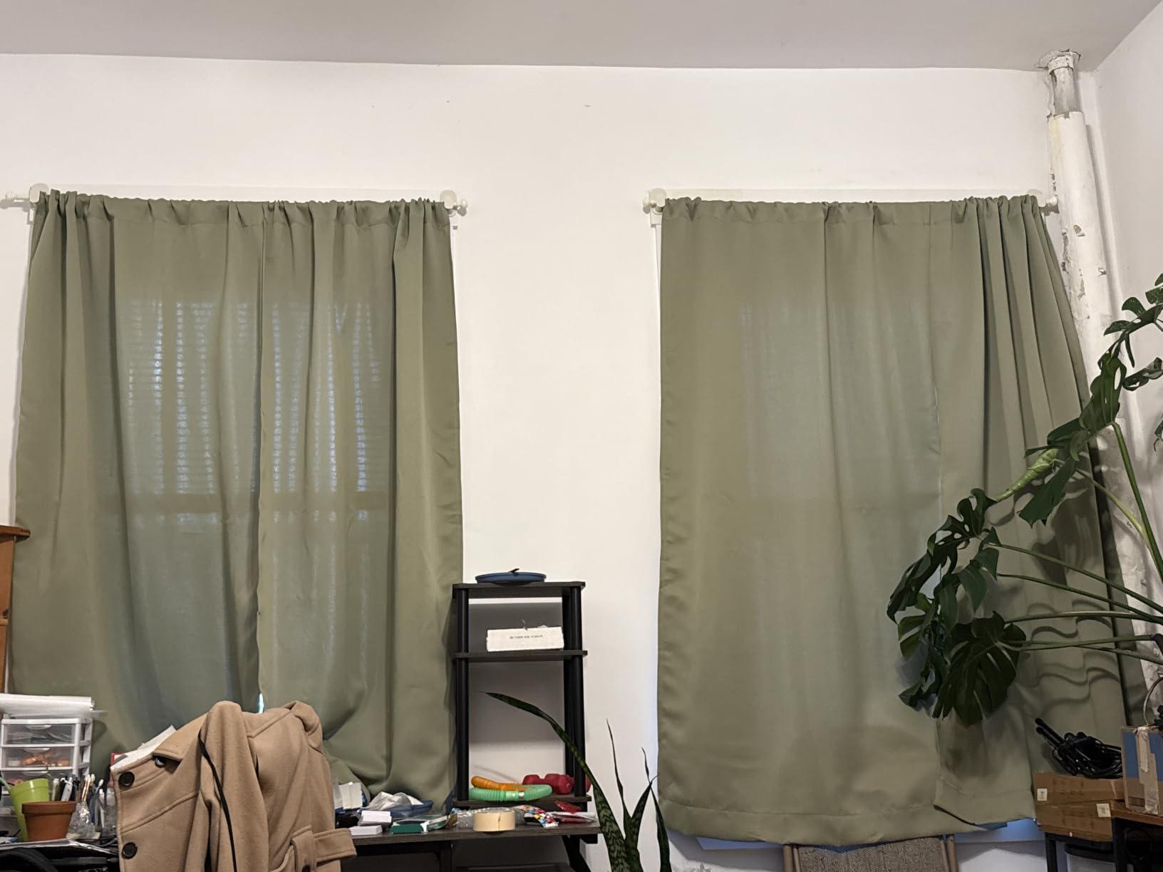 Simplebrand Natural Blackout Curtains 63 Inch Length for Bedroom 2 Panels customer photo 1