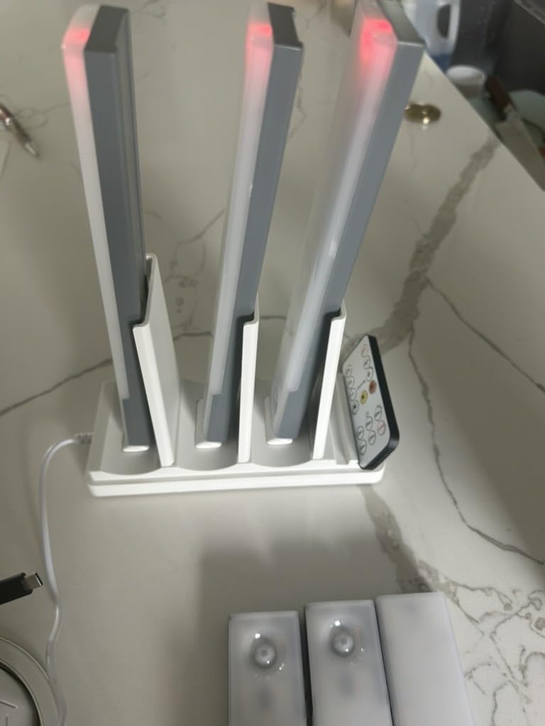 EZVALO Under Cabinet Lighting with Charging Station, Motion Sensor Lights | 6-Pack with Remote, 2000mAh Rechargeable Battery, Wireless, Magnetic, Timer, 3 Color Temps, Kitchen, Closet and More customer photo 2