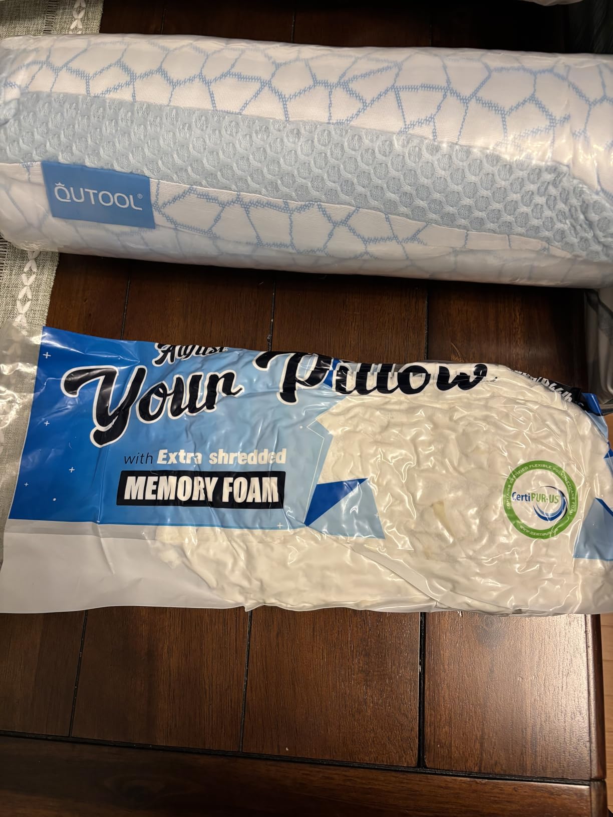 QUTOOL Double Sided Cooling Pillow for Hot Sleepers, Shredded Memory Foam Pillows Queen Size Set of 2, Adjustable Soft & Firm Gel Bed Pillow for Side, Back, Stomach Sleepers customer photo 1