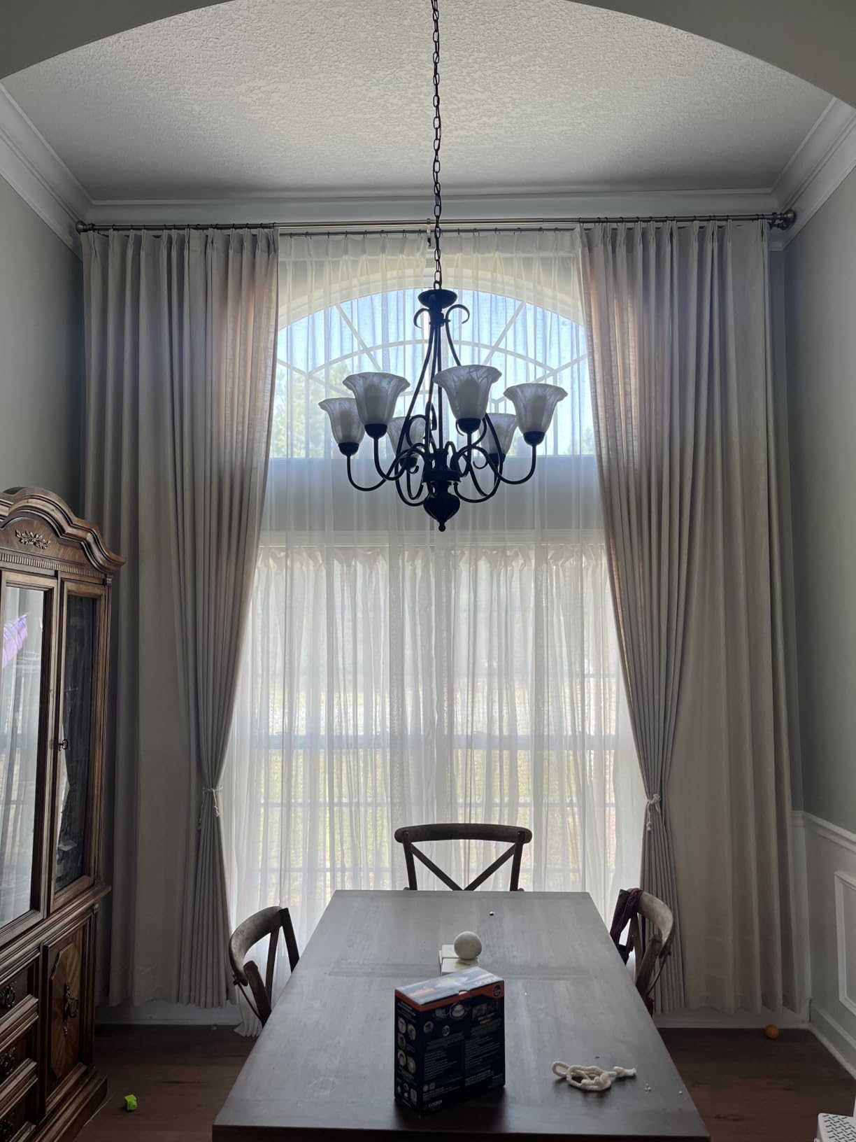 TWODRAPES Natural Pinch Pleated Linen Semi Sheer 84 Inch Curtains 2 Panels customer photo 2