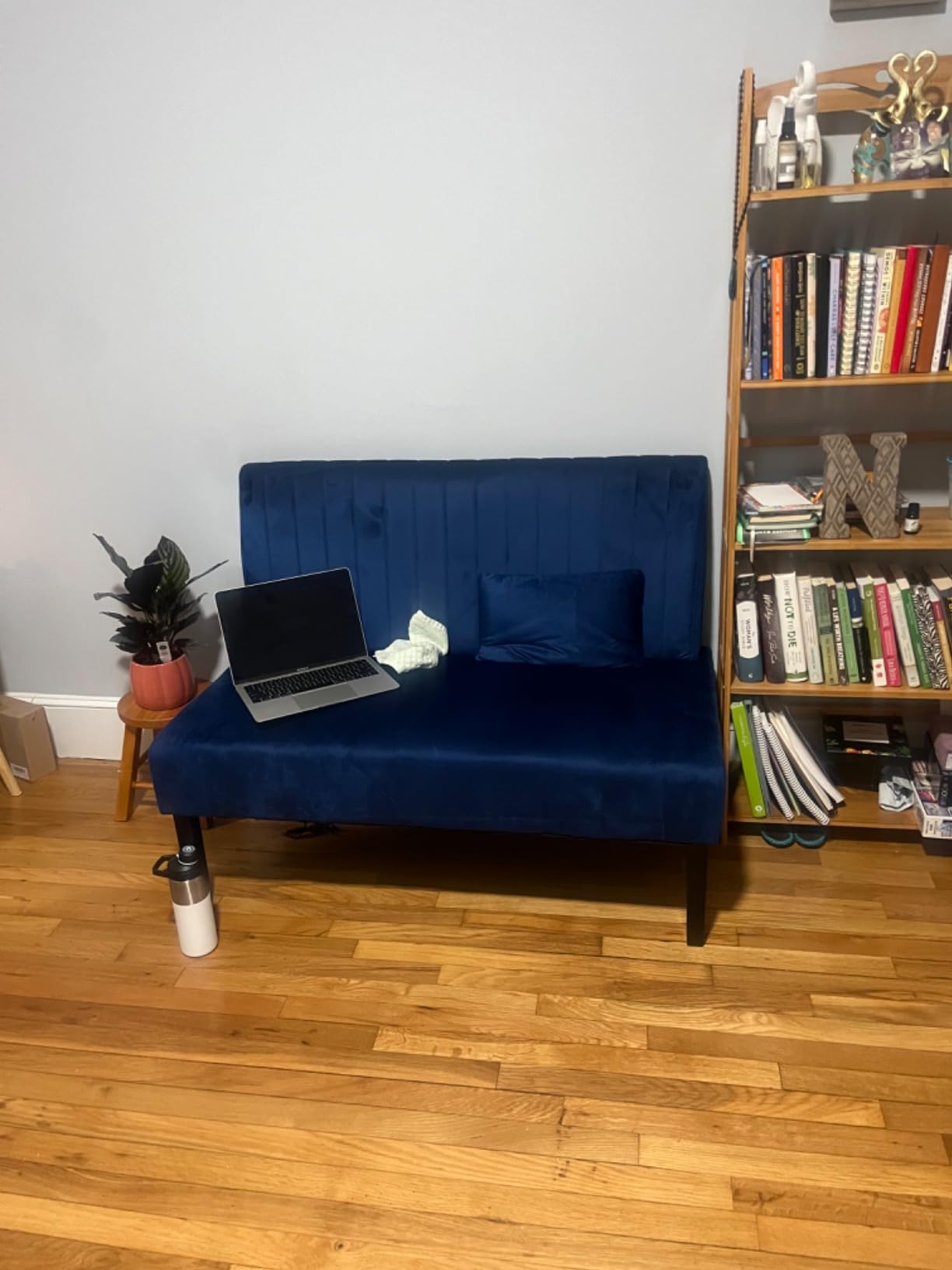 43'' Leather Armless Loveseat with USB, Compact Couch for Living Room customer photo 1