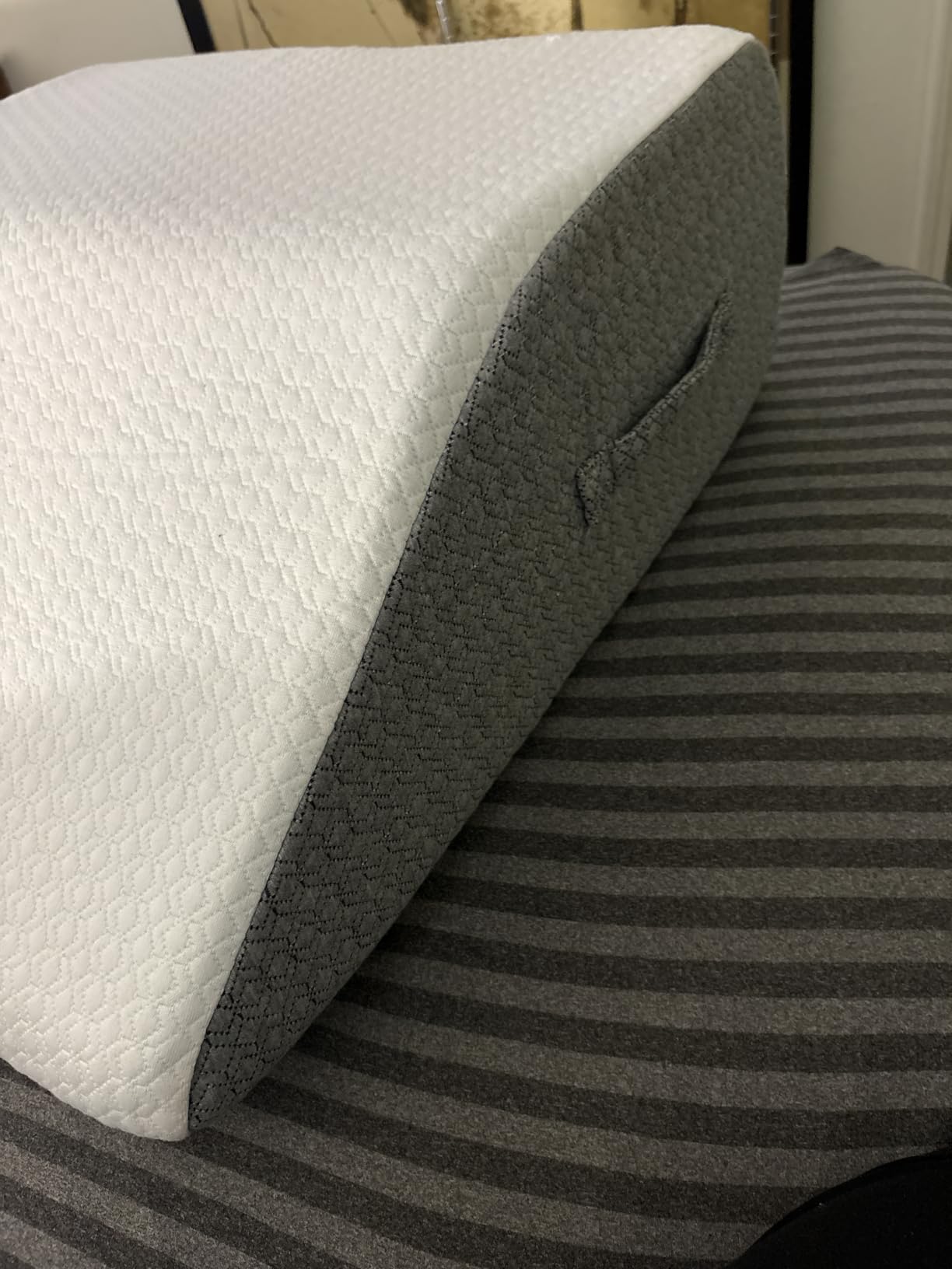 Nordjager Wedge Pillow for Sleeping, 24 x 24 x 10 Inch Bed Wedge | 40D Memory Foam Top Layer with Supportive Foam Base; Ergonomic Incline Supports Back, Legs and Comfortable Sleep. customer photo 1