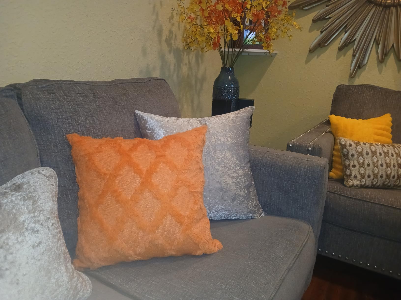 Set of 2 Soft Moroccan Throw Pillow Covers 18x18 Inch Plush Boho Decorative Pillow Cover customer photo 1