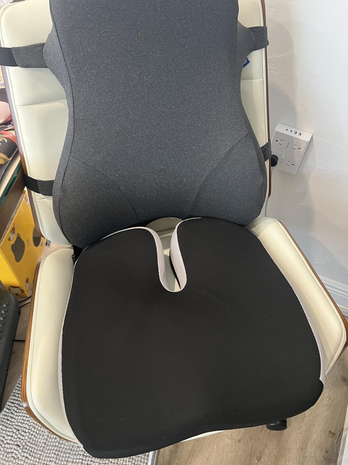Teemour High Back Support Pillow for Office Chair, Fully Support Back Cushion - Memory Foam Lumbar Support Pillow for Office Chair, Desk, Gaming Chair, Promotes Posture Pain Relief Adjustable Straps customer photo 1