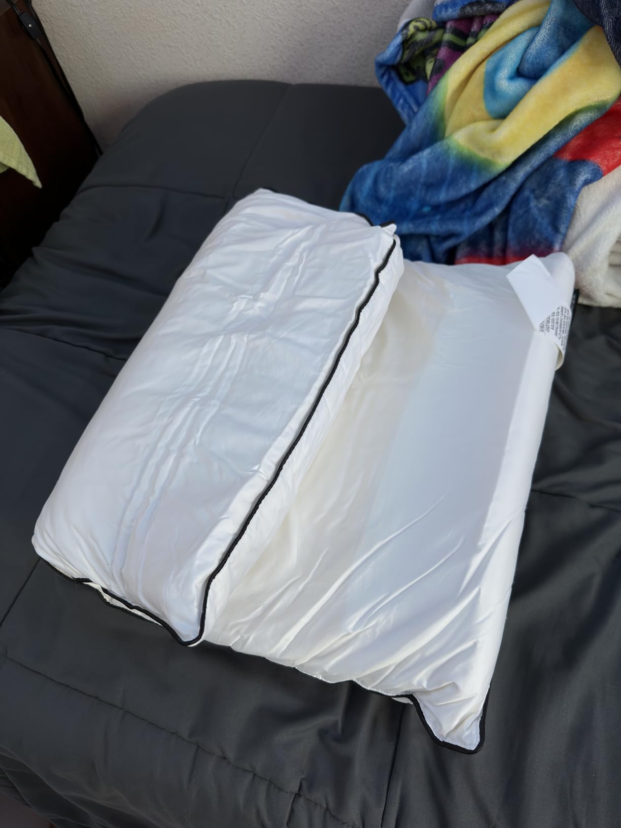 DOWNSTORIA Feather Down Pillows Queen Size Set of 2 with Gusset, Luxury Hotel Collection Bed Pillow 2 Pack, Down Surrounded Gusseted Pillows for Sleeping, Soft Fluffy for Side, Back Sleepers 20x30 in. customer photo 2