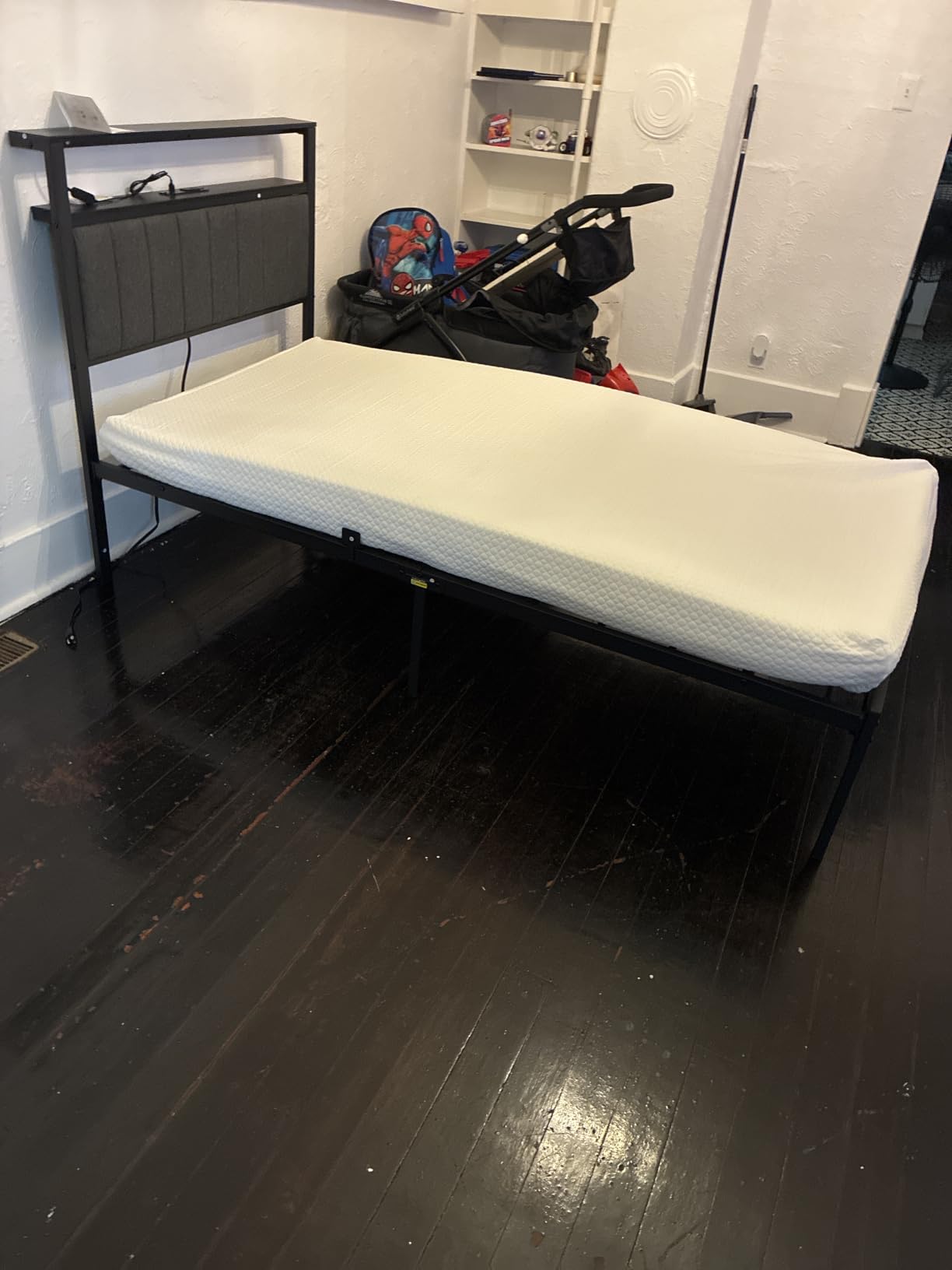 Furnulem Full Size Bed Frame with Charging Station and LED Lights customer photo 1